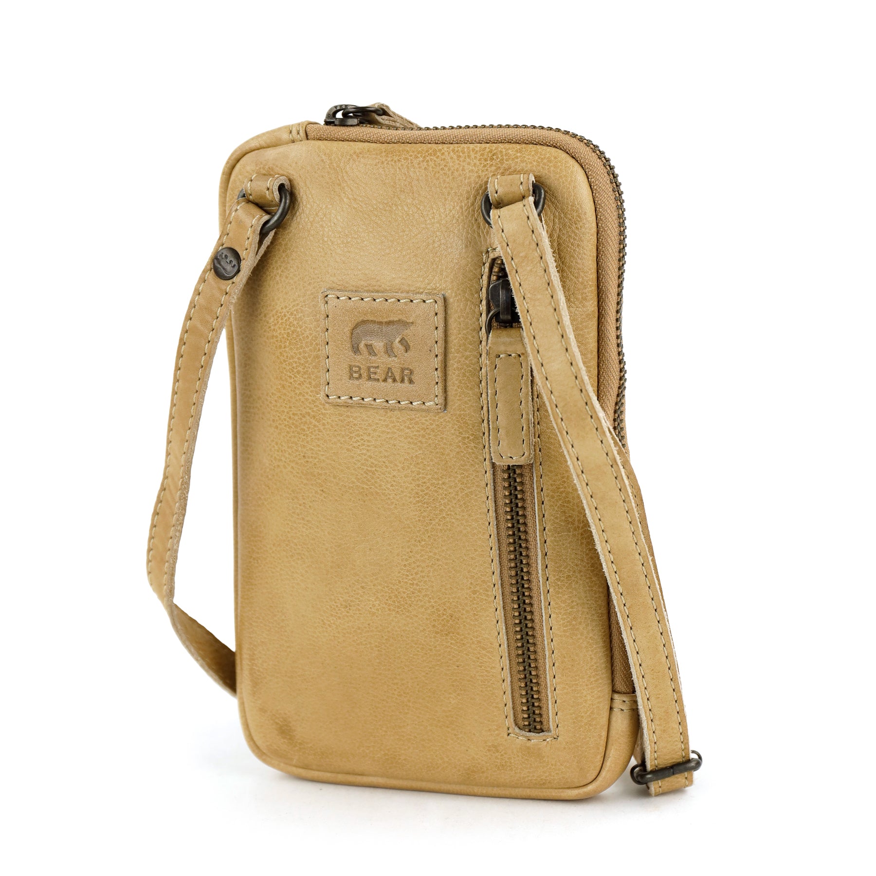 Telefoon-/schoudertasje 'Camille' beige