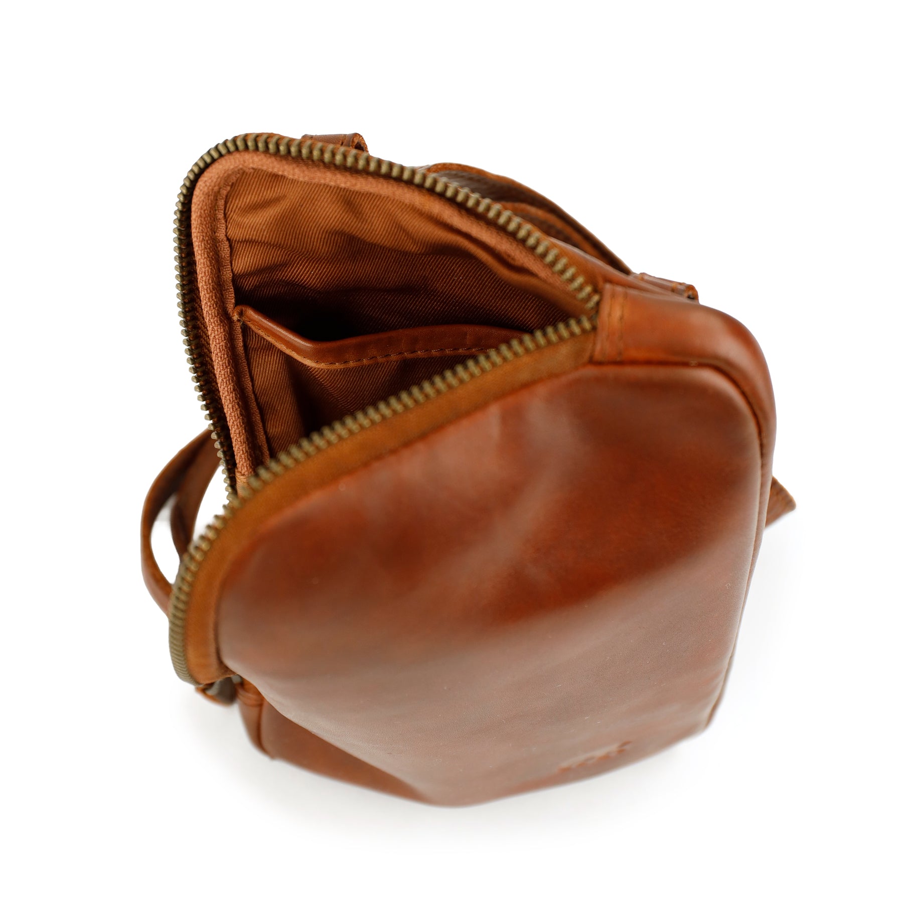 Telefoon-/schoudertasje 'Camille' cognac