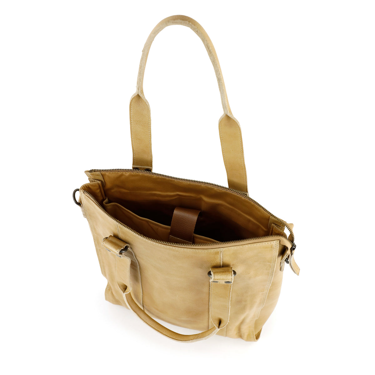 Handbag/Shoulder Bag with Laptop Compartment – ‘Freya’ Cognac