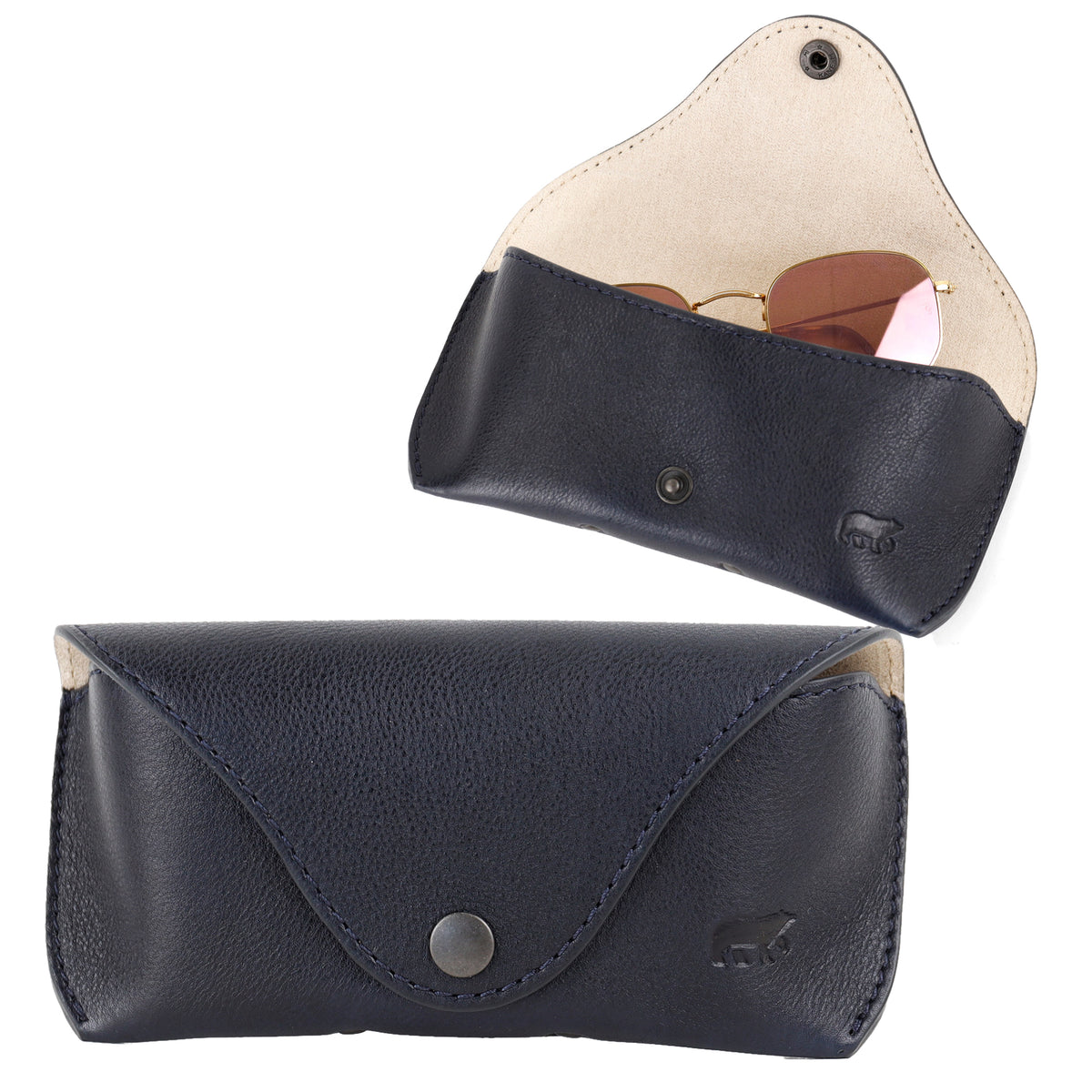 Luxe brillenkoker 'Nikki' donkerblauw