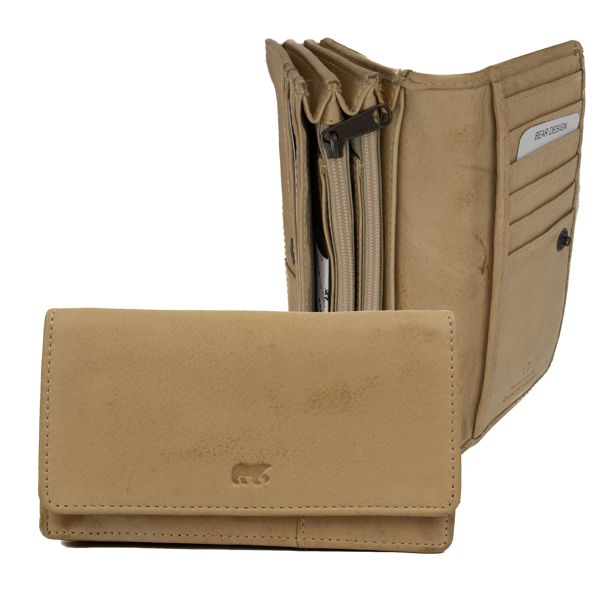 Flap wallet 'Emma' beige