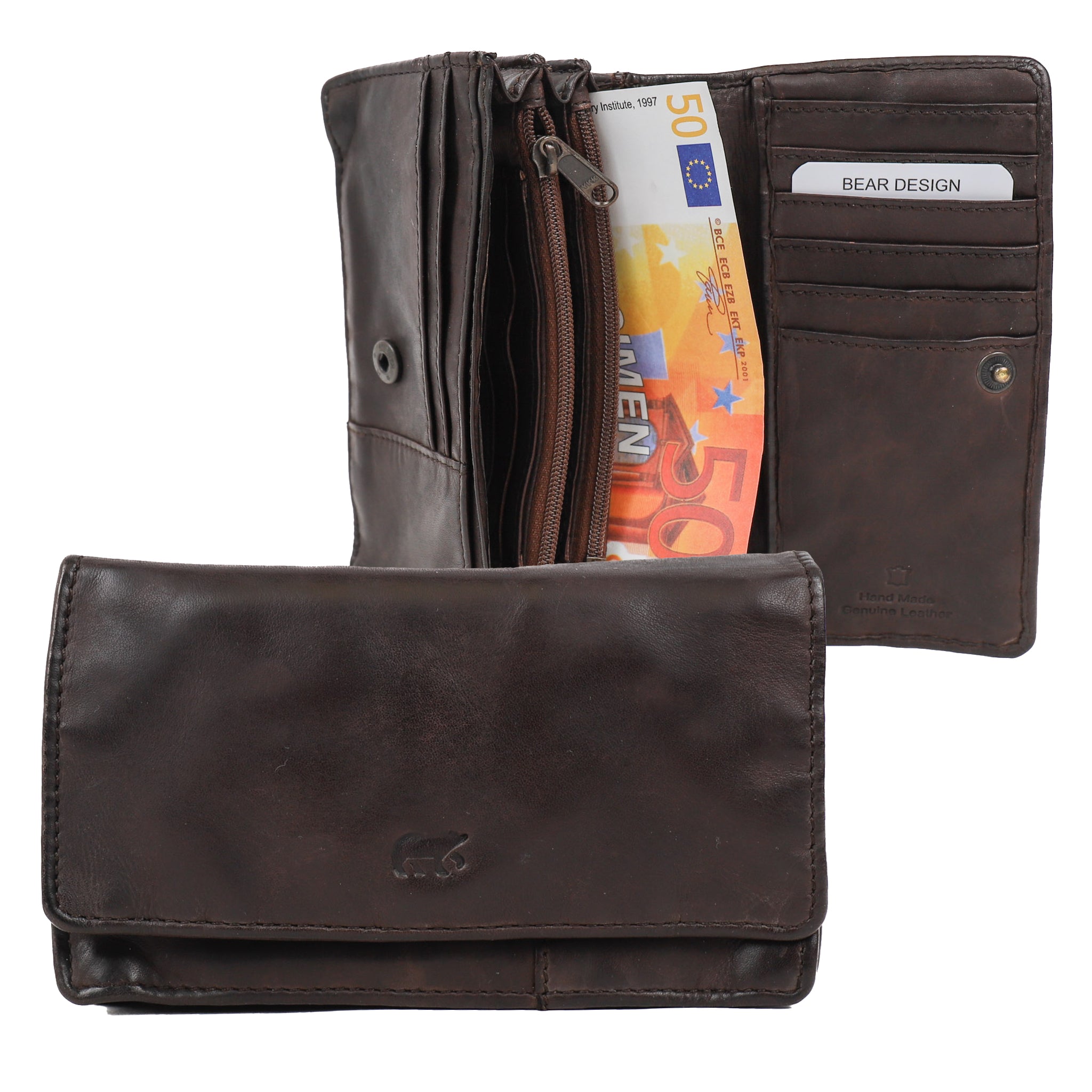 Flap wallet 'Emma' dark brown