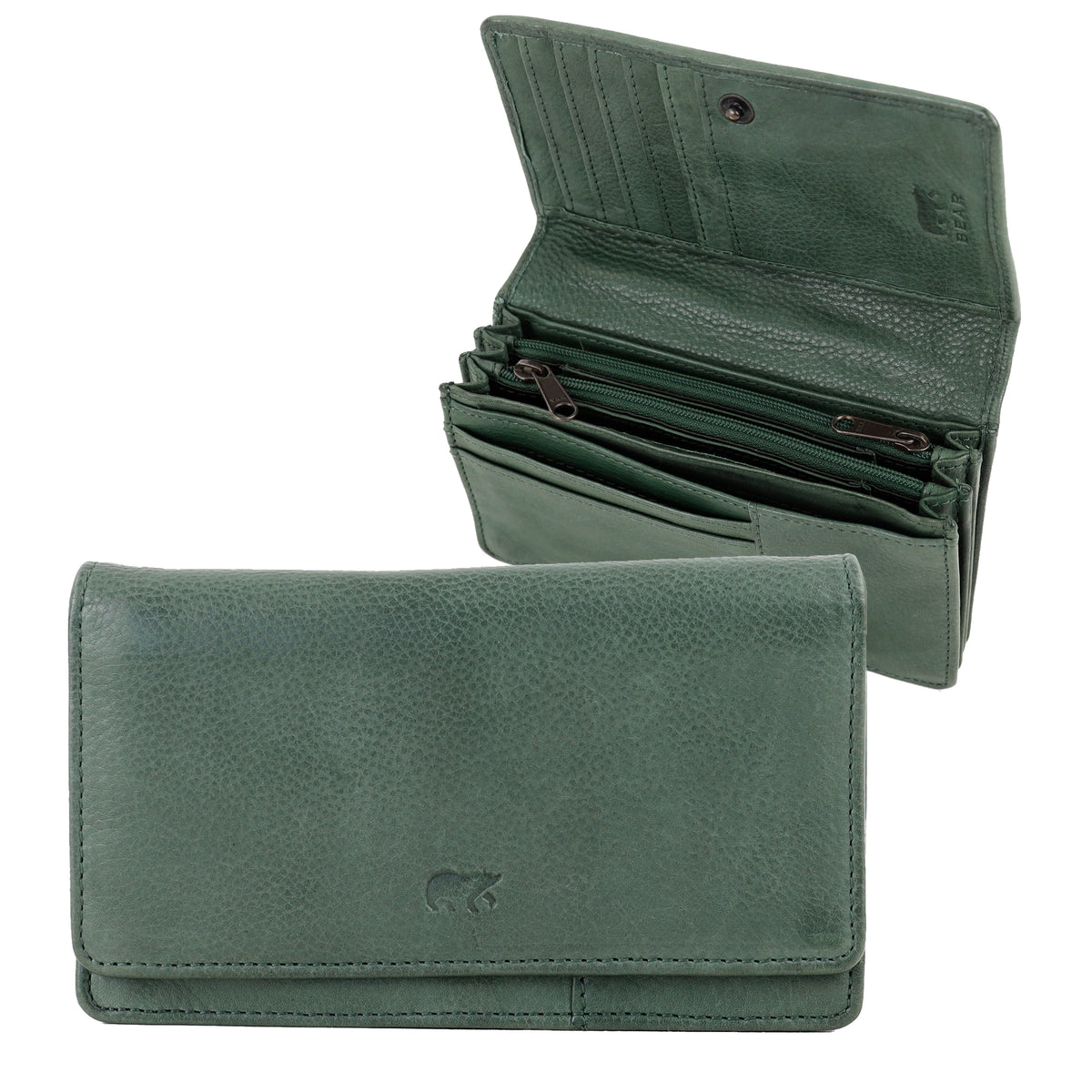 Overslag portemonnee 'Emma' forest green
