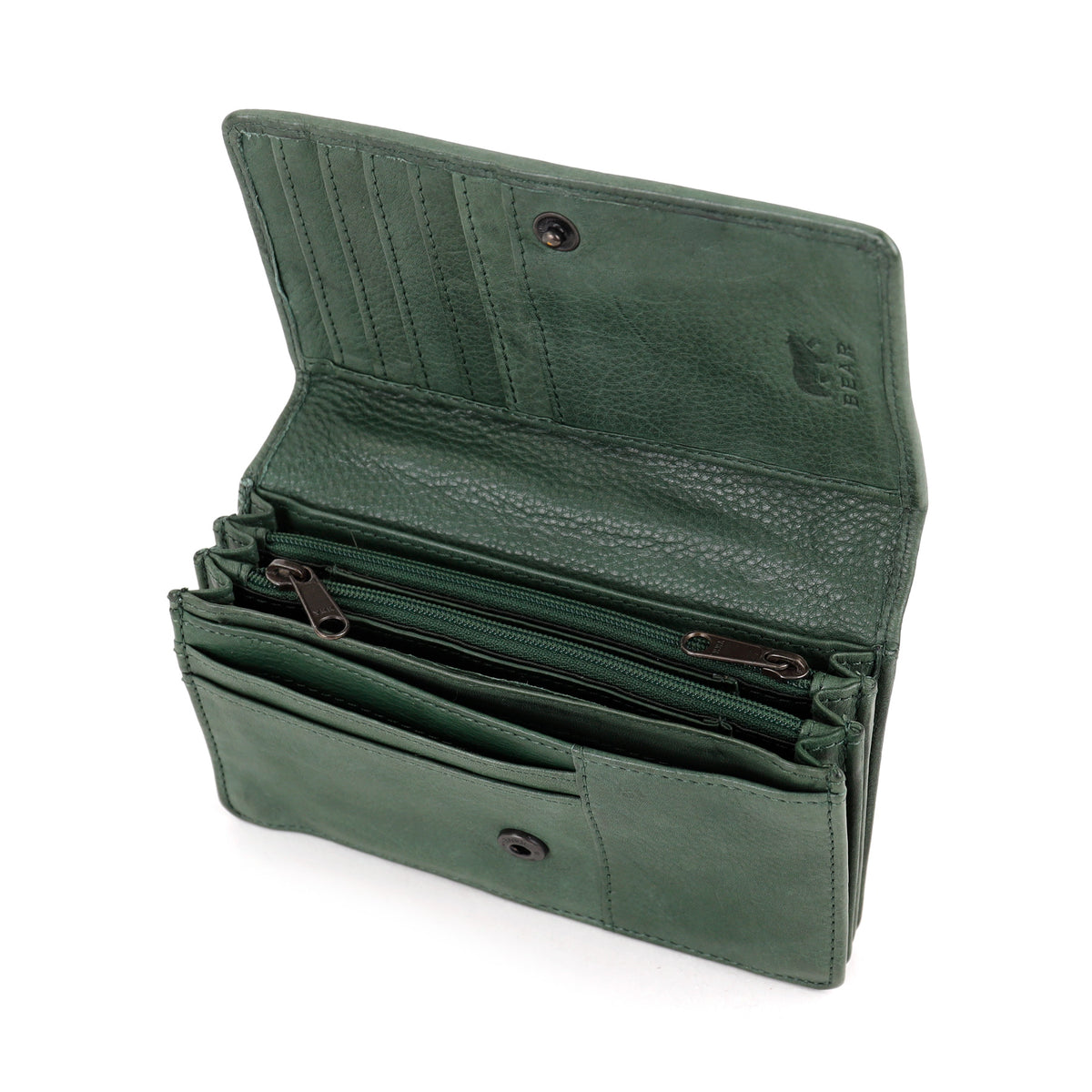 Overslag portemonnee 'Emma' forest green
