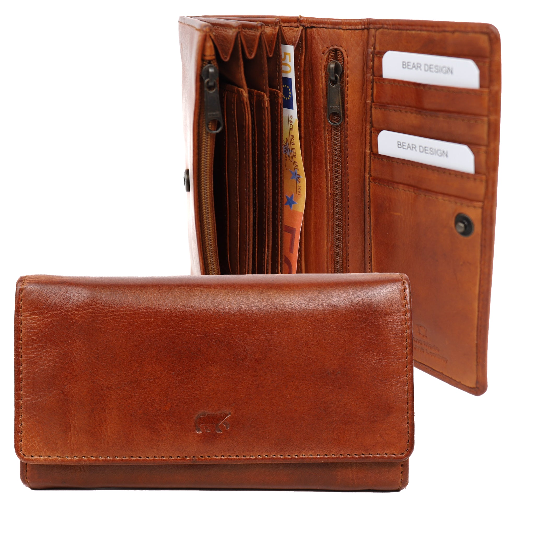 Crossover wallet 'Noor' cognac