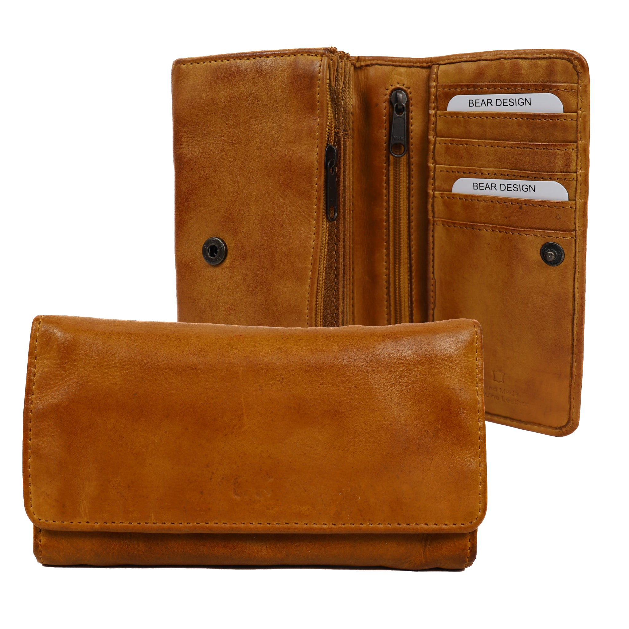 'Noor' flap wallet, ochre yellow