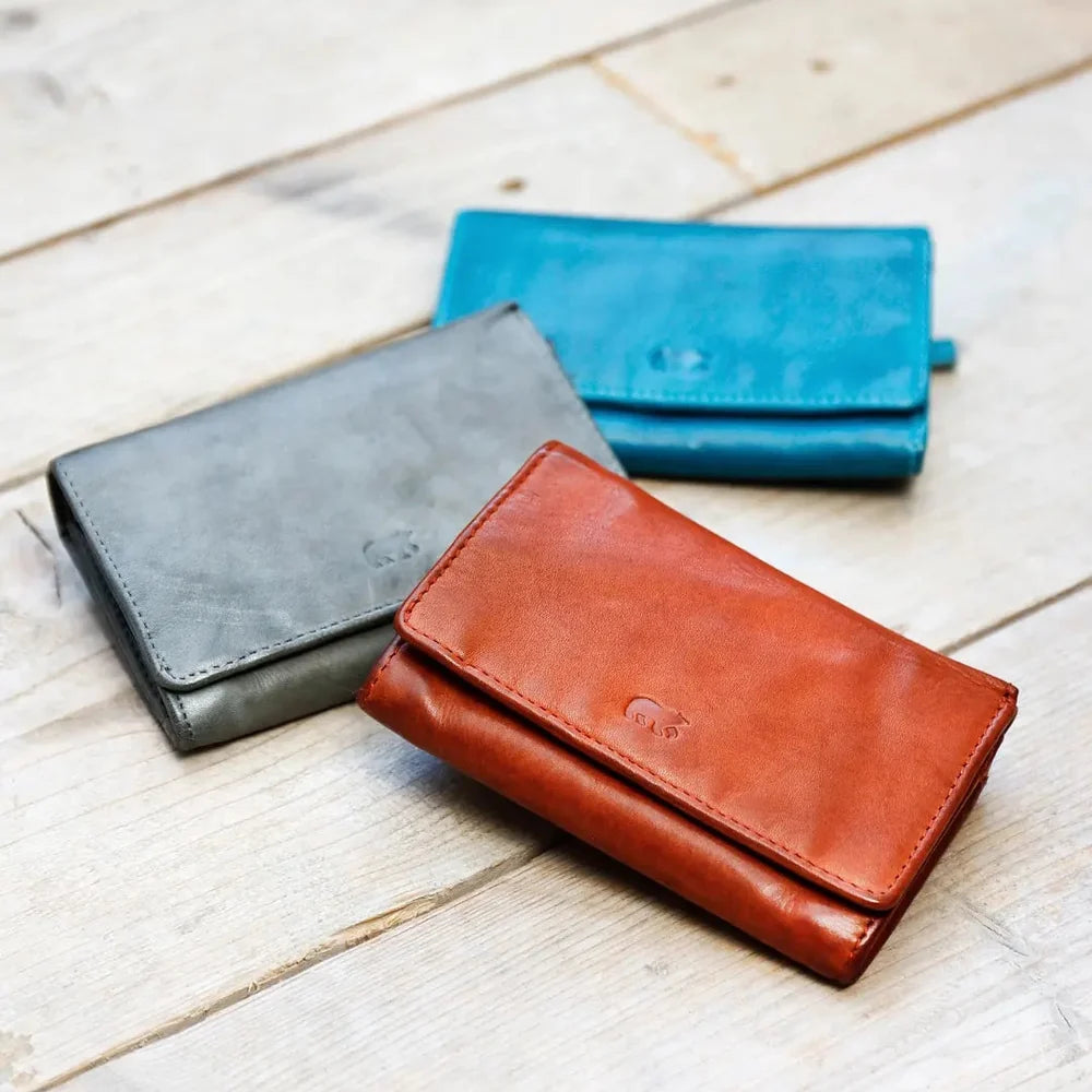 RFID Overslag portemonnee 'Flappie' lakleer mellow