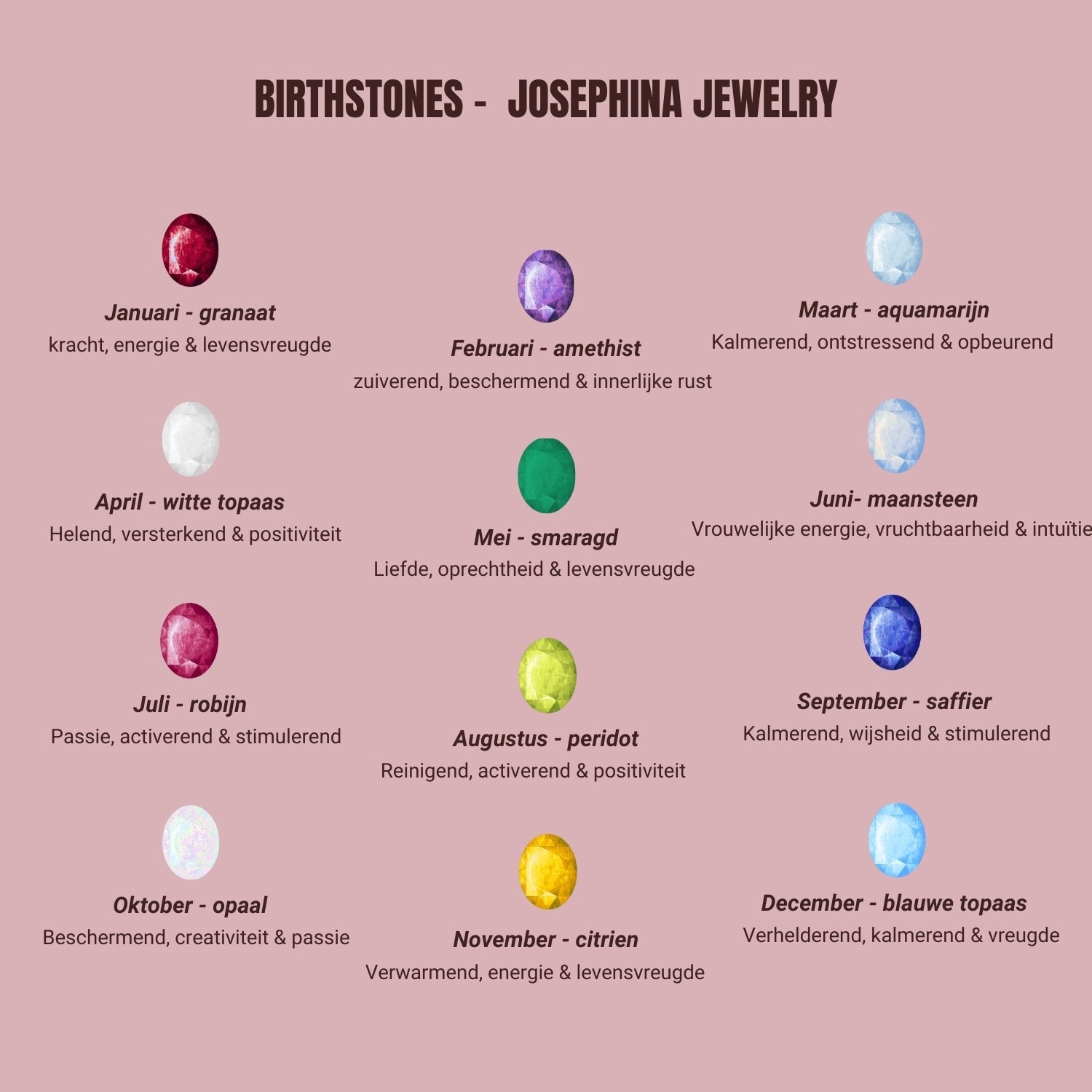 Januari Granaat - Birthstone ring