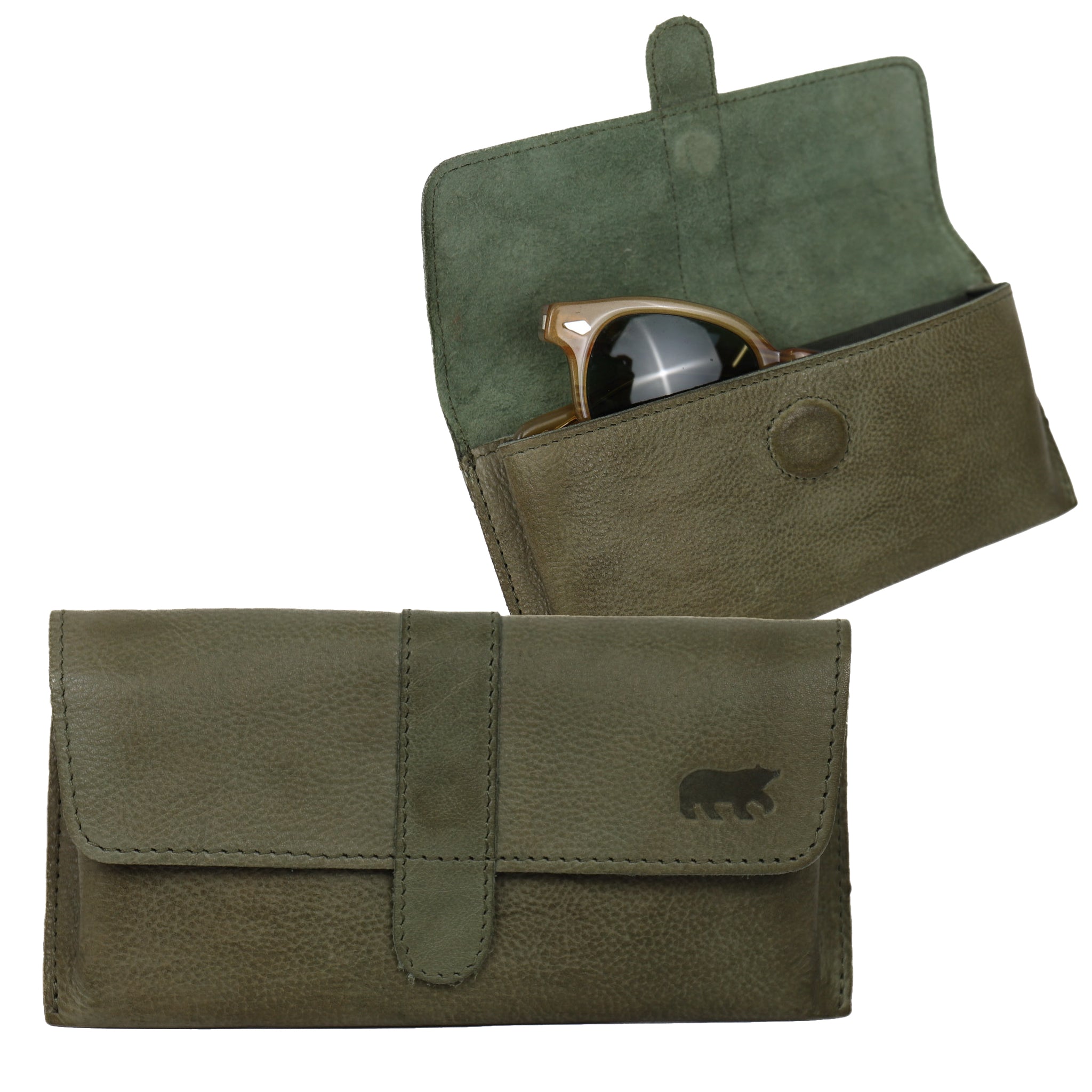 Glasses case 'Weta' olive green