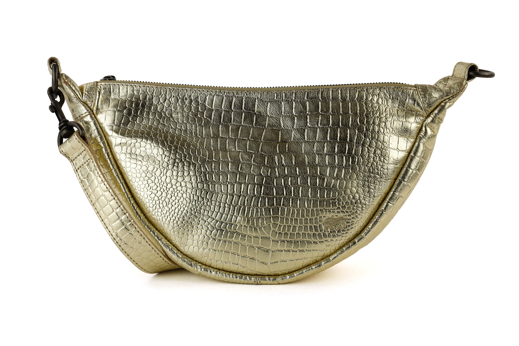 Crossbody tasje 'Toon' croco champagne