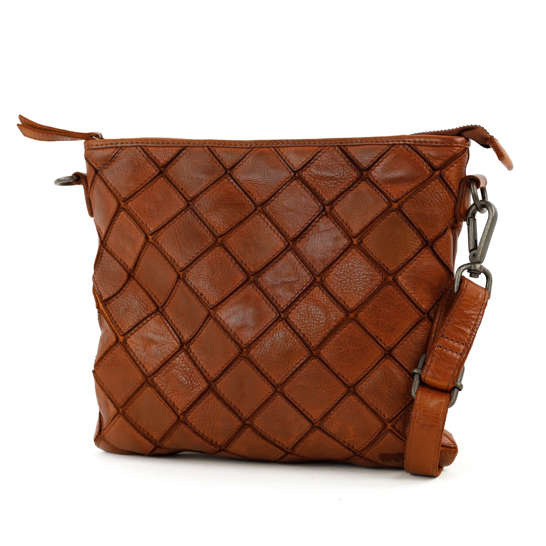 Patchwork schoudertasje 'Juliette' cognac