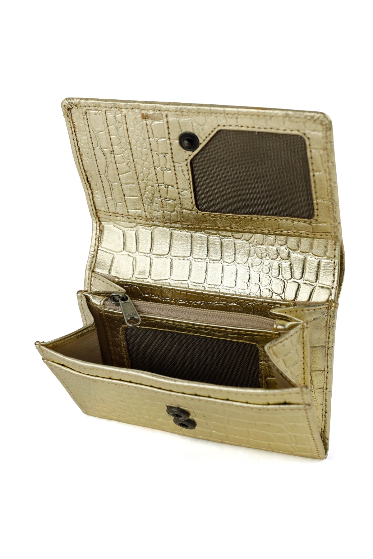 Overslag portemonnee 'Sweety' croco champagne