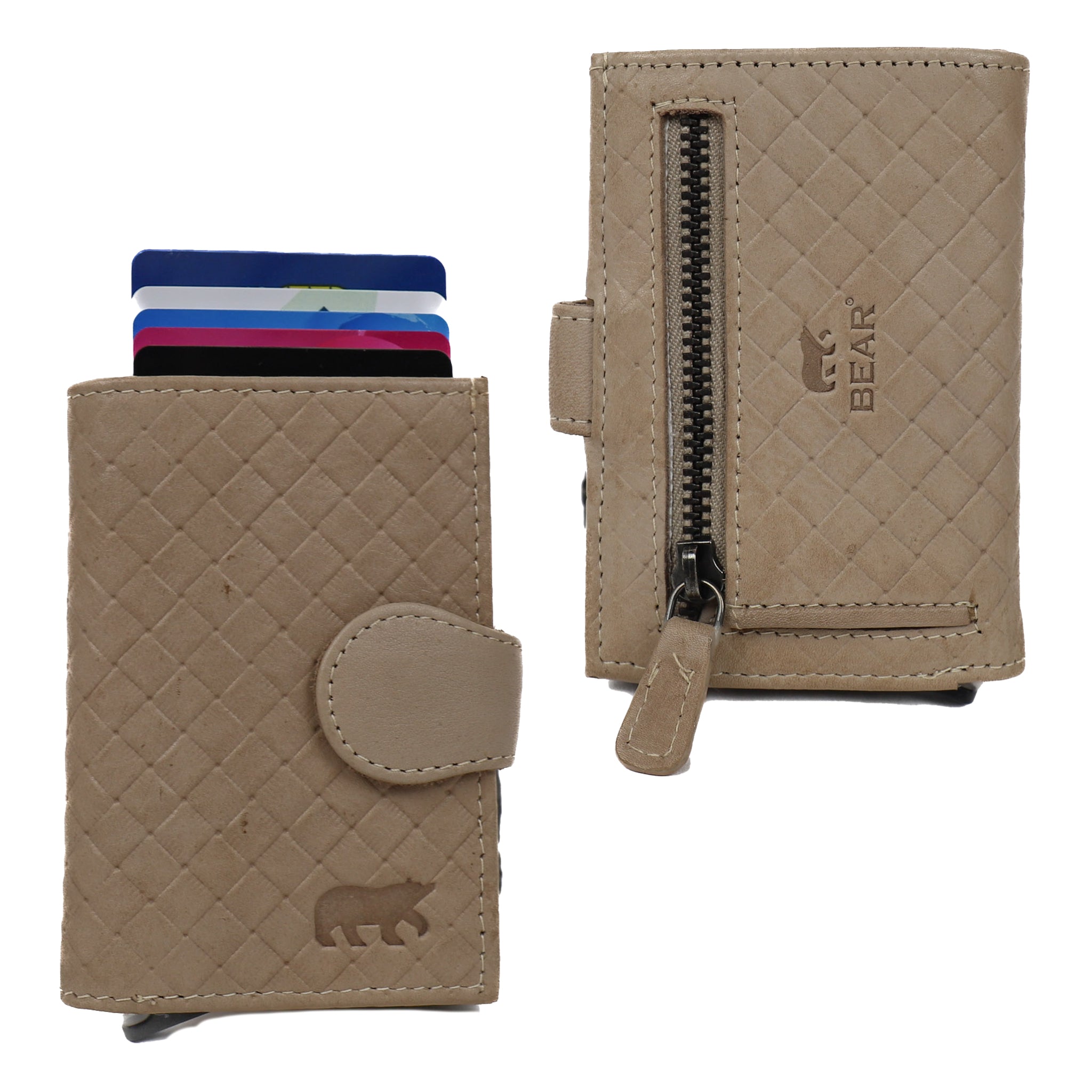 Woven card holder 'Elsie' feather