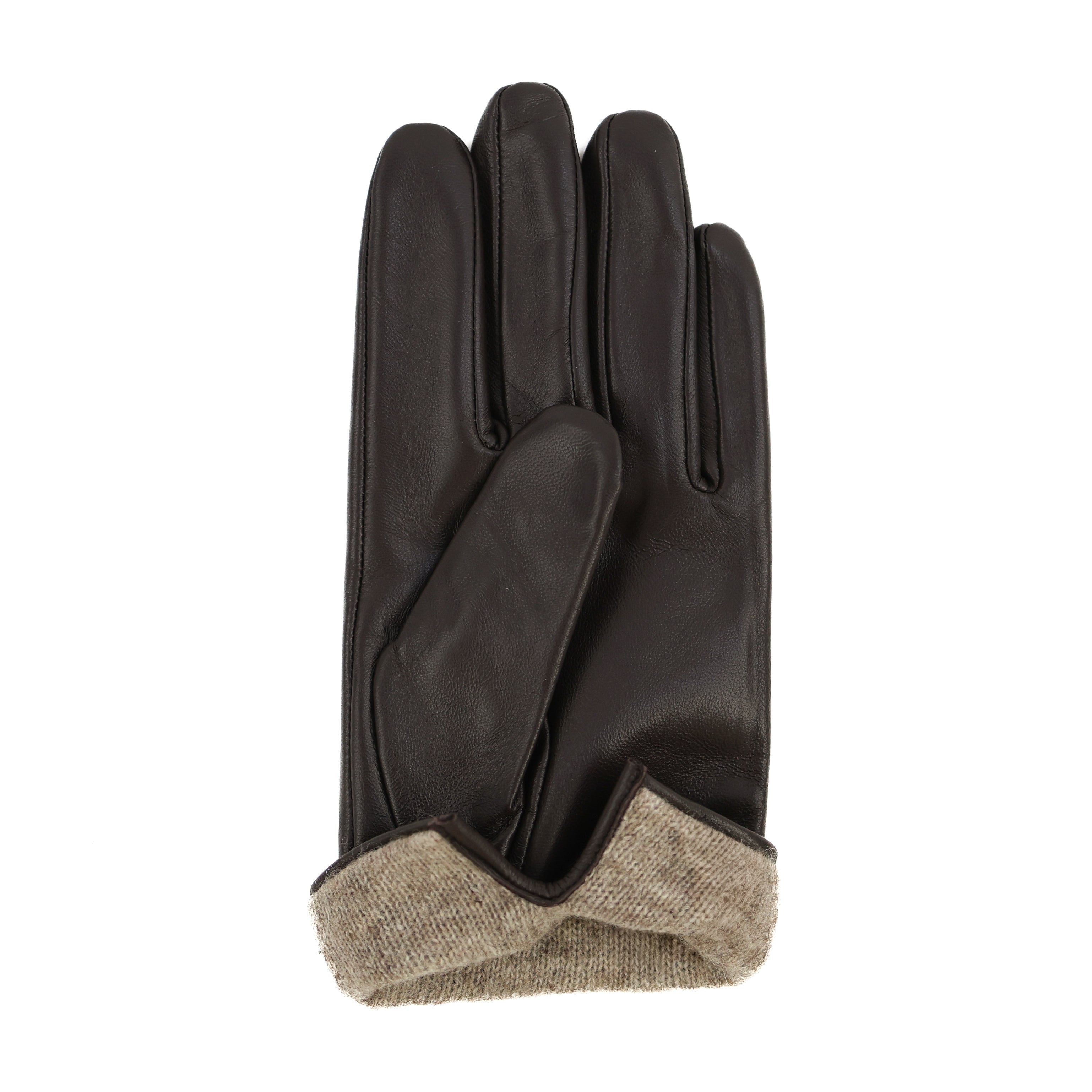 Men's leather gloves 'Arthur' dark brown