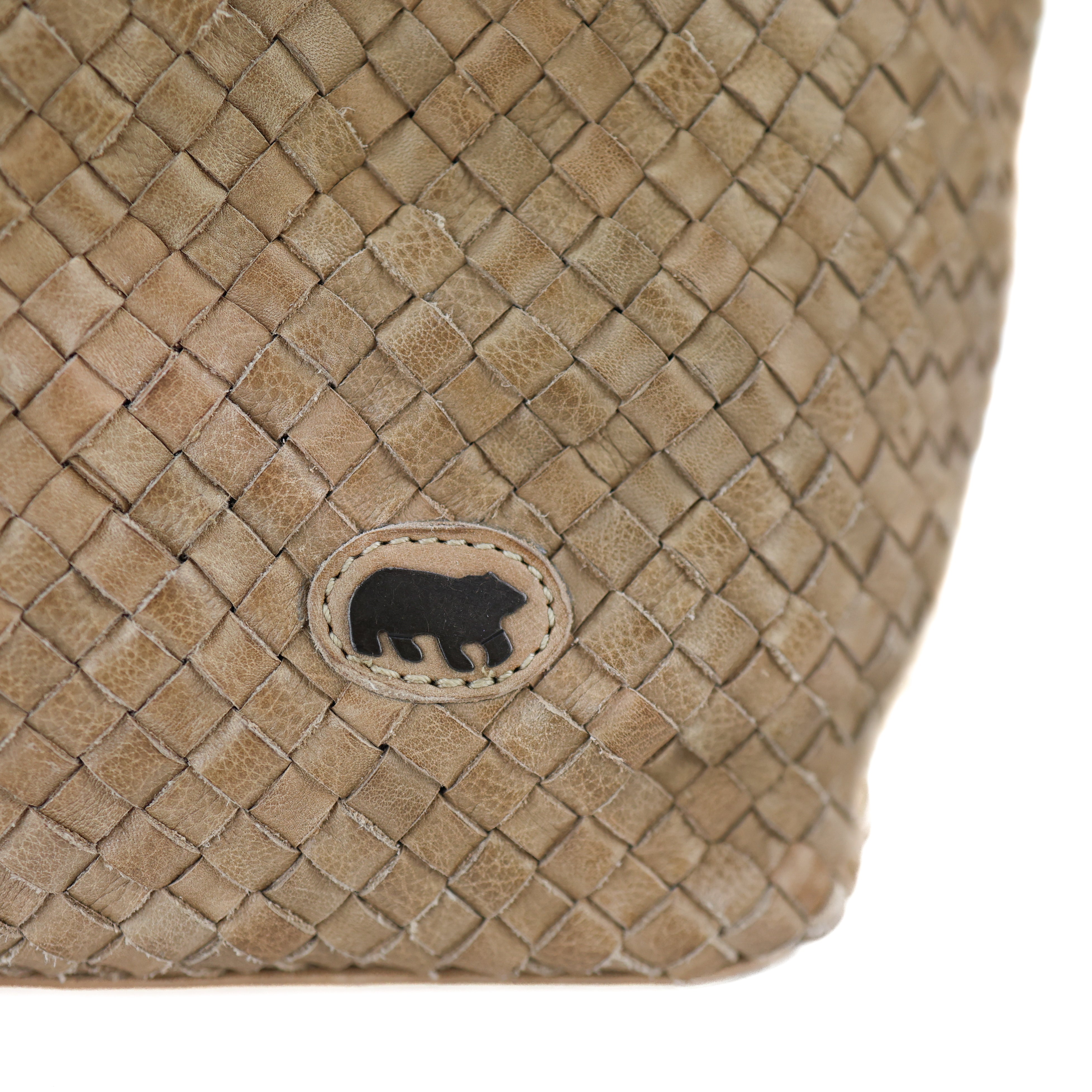 Gevlochten hand-/schoudertas 'Franca' beige