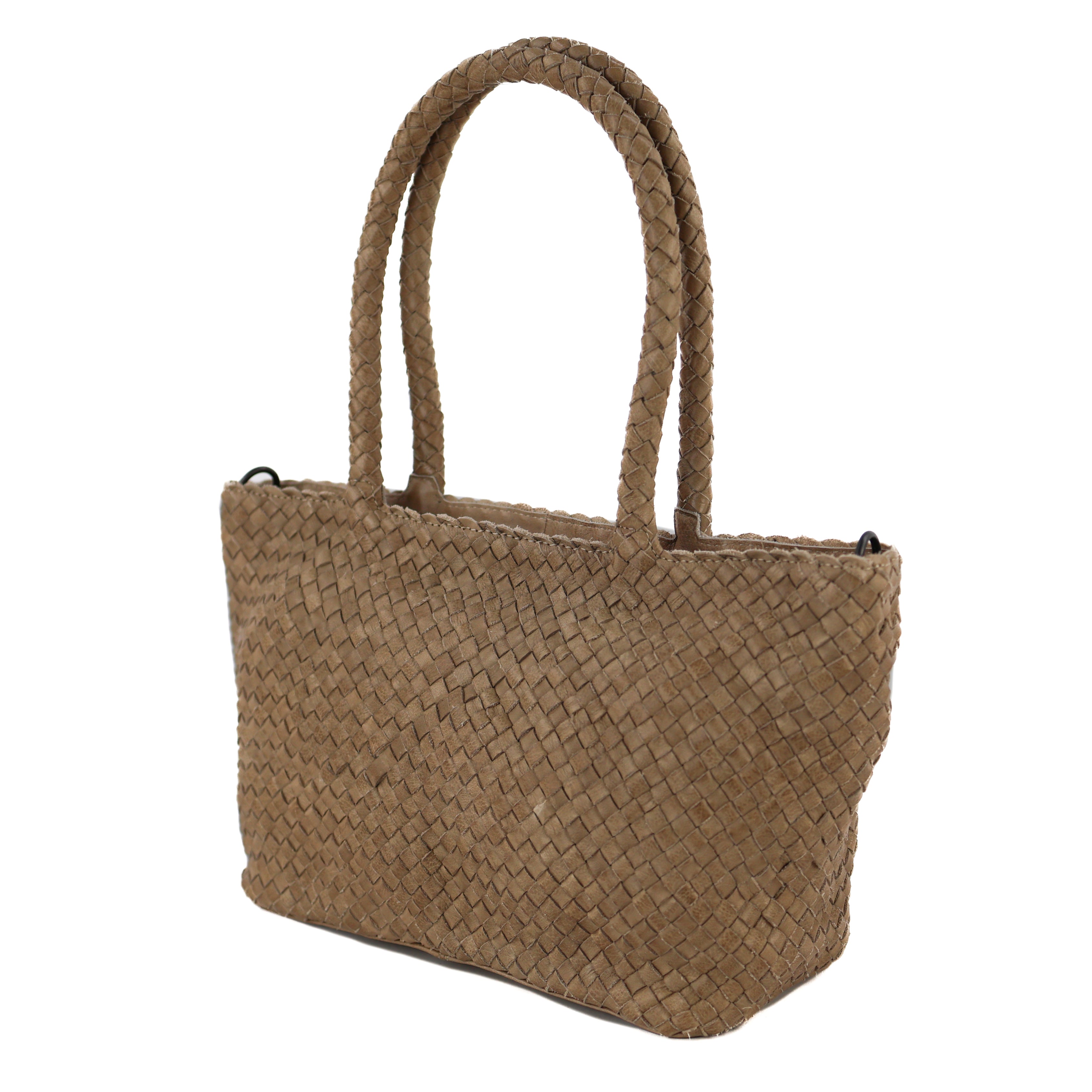 Gevlochten hand-/schoudertas 'Franca' beige