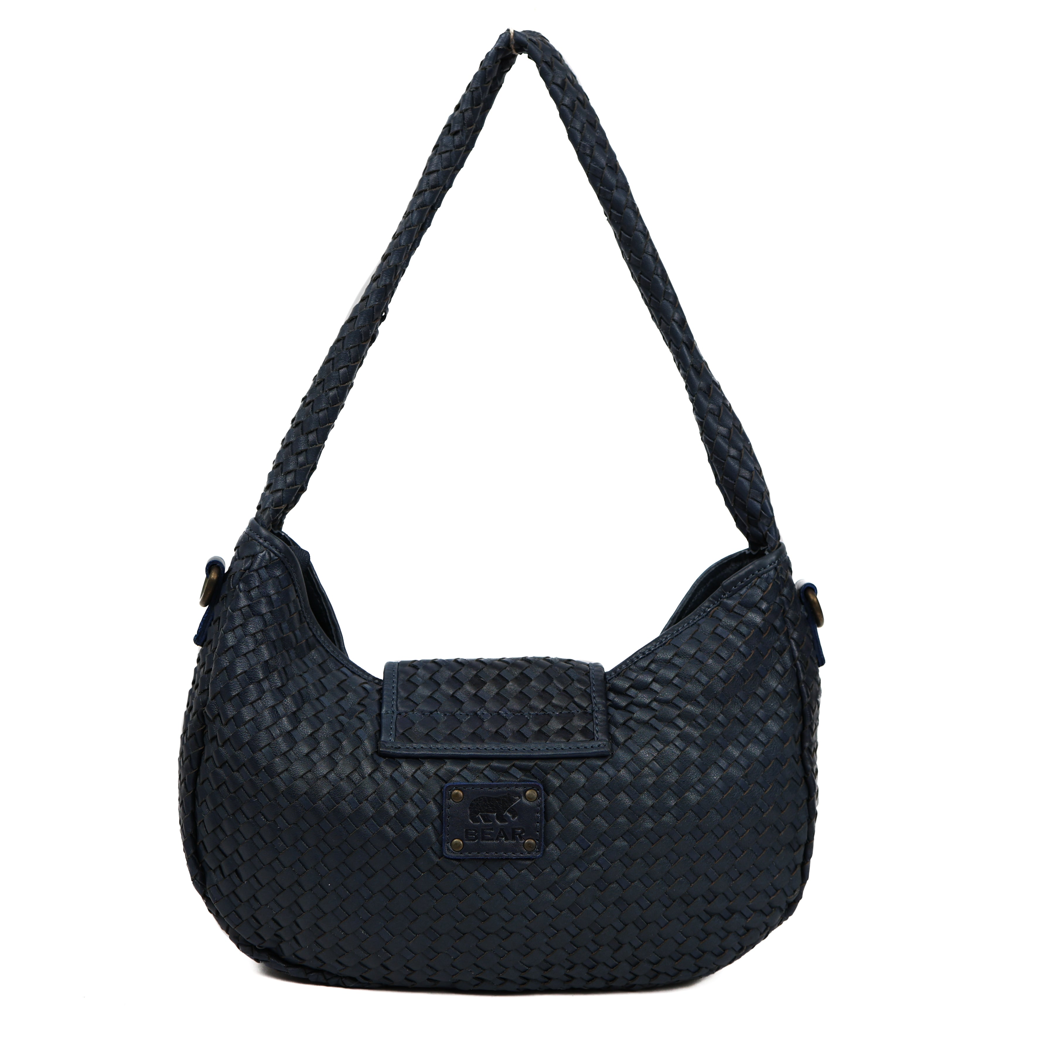 Gevlochten buideltasje 'Amelie' navy