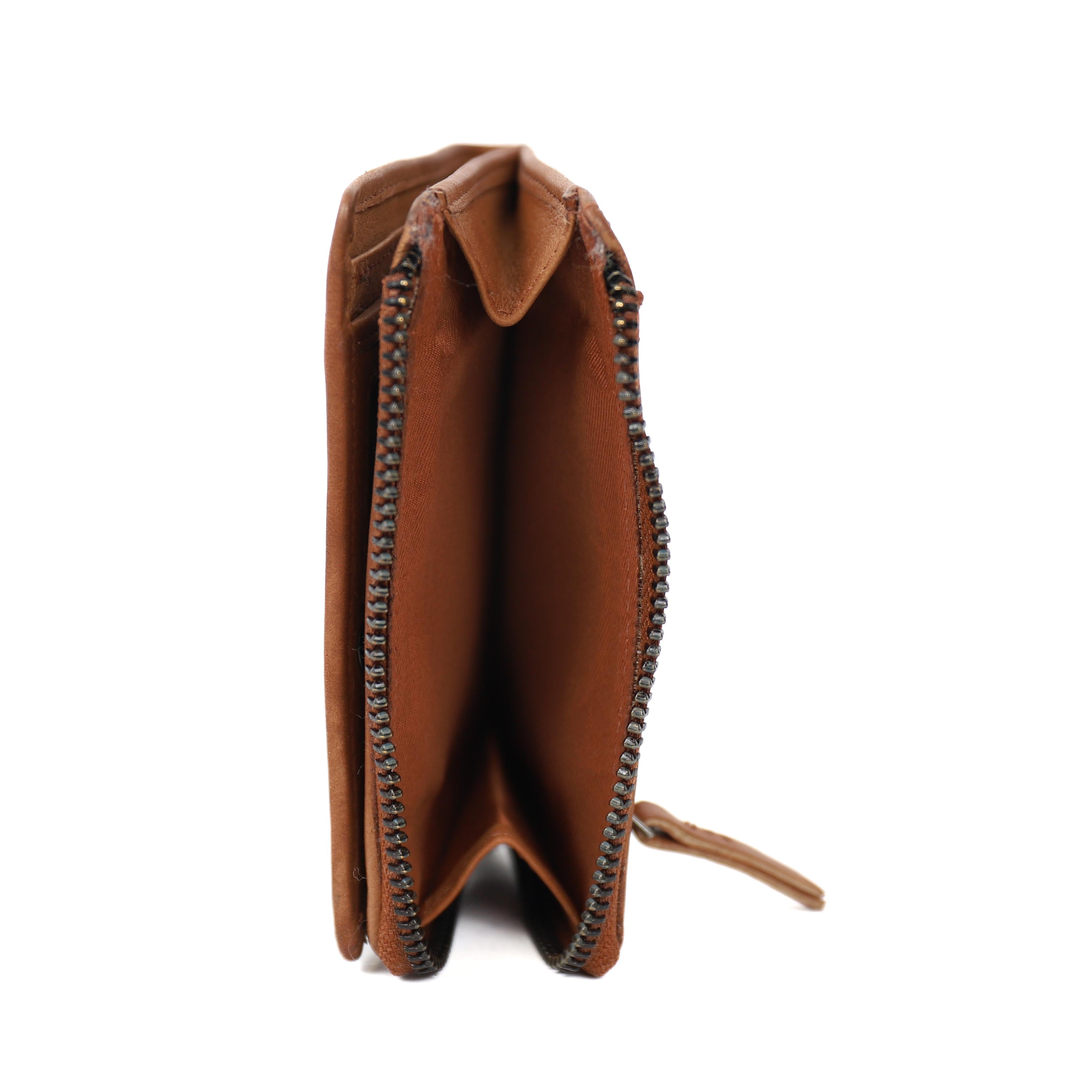 Zipper wallet 'Gungun' cognac