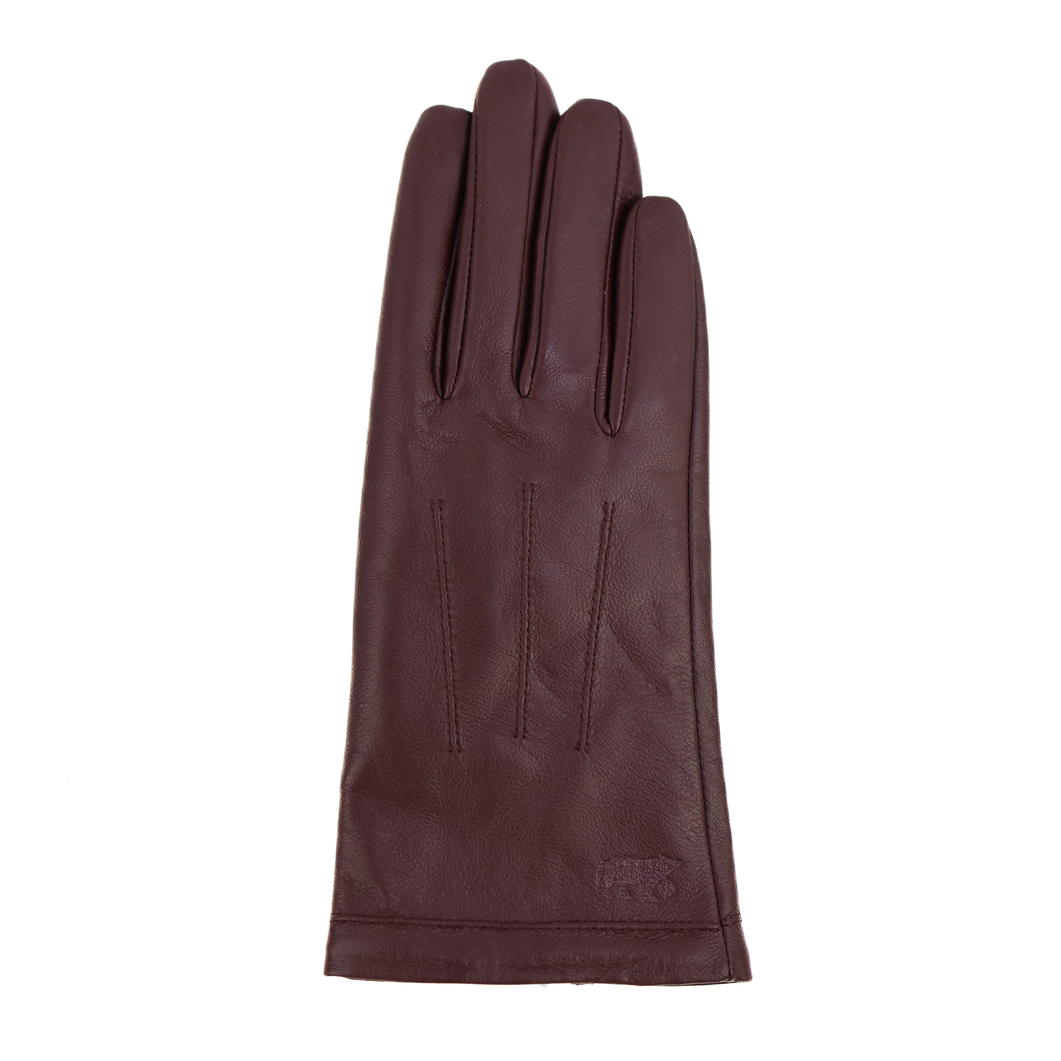 Leather women's gloves 'Claudia' burgundy