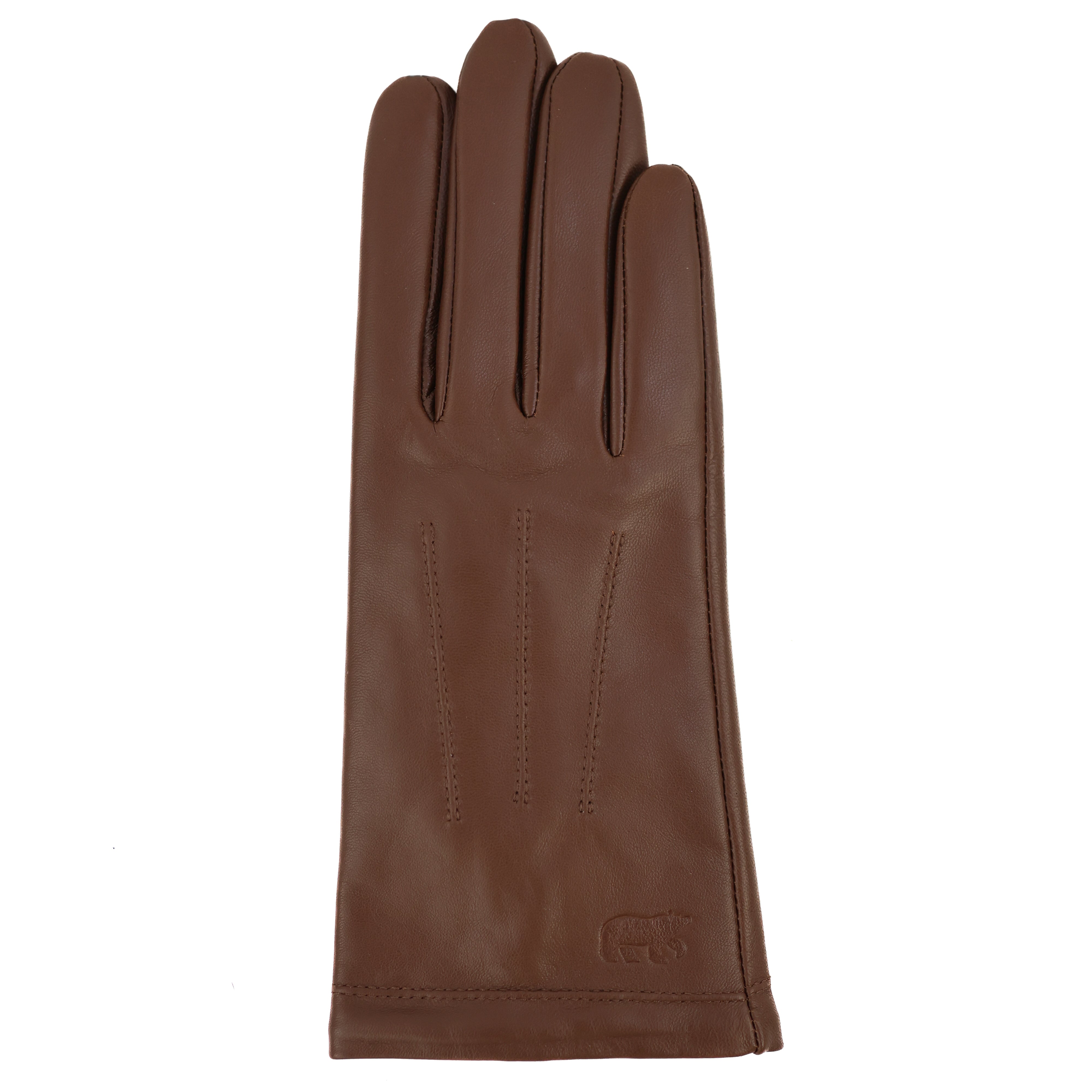 Leather women's gloves 'Claudia' cognac