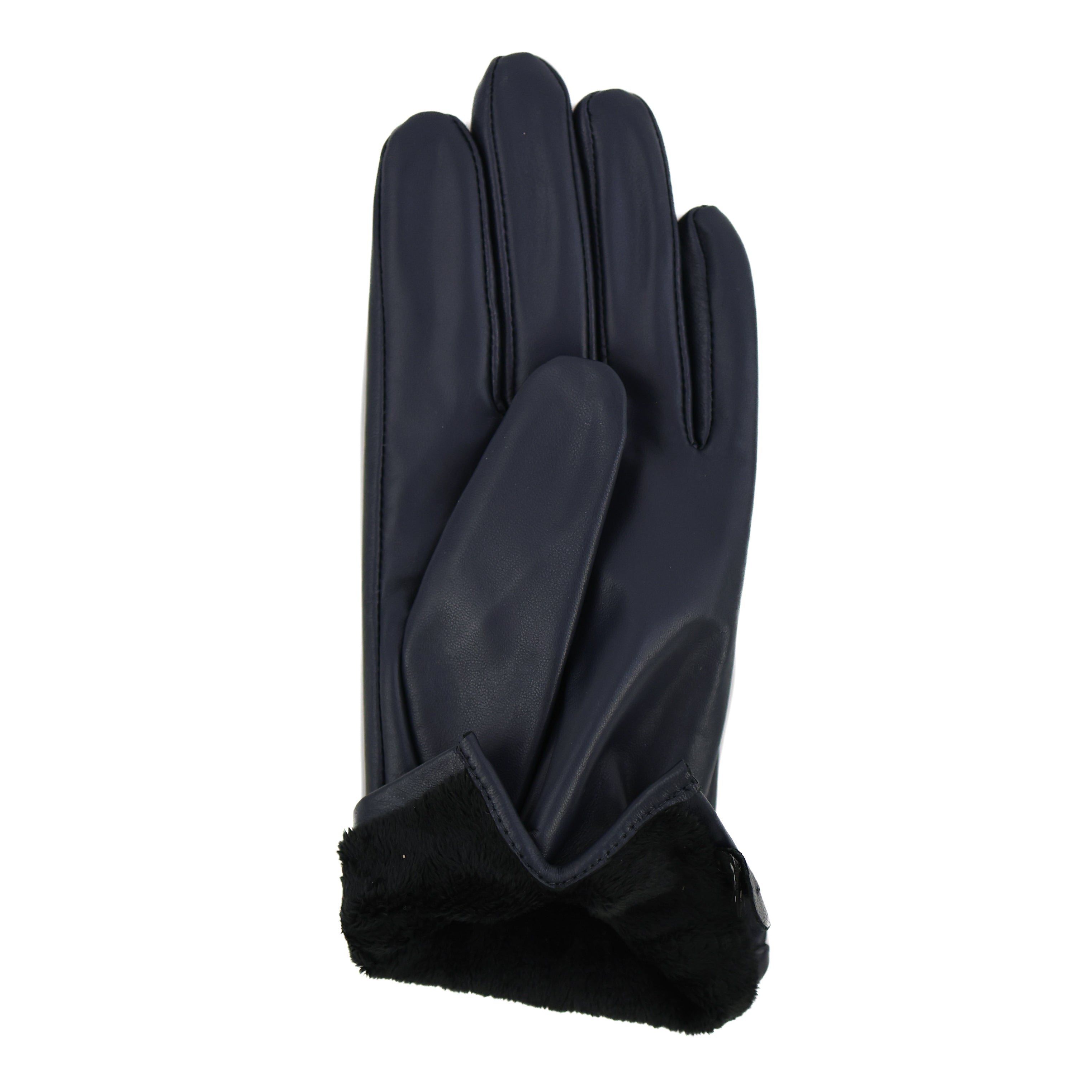 Leather women's gloves 'Claudia' navy