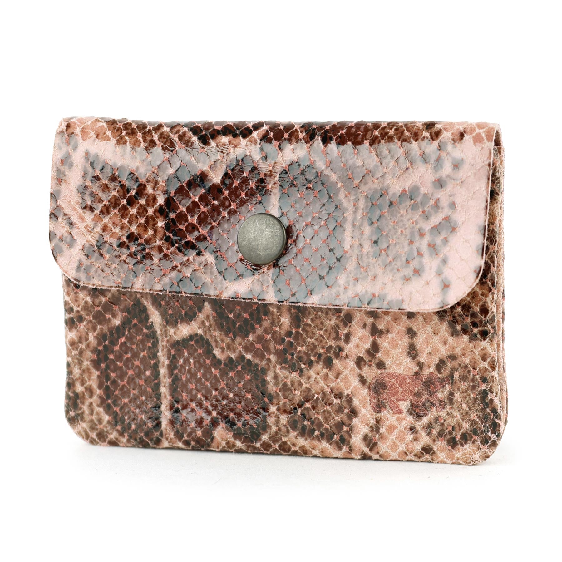 Portemonneetje 'Pietje' snake pink