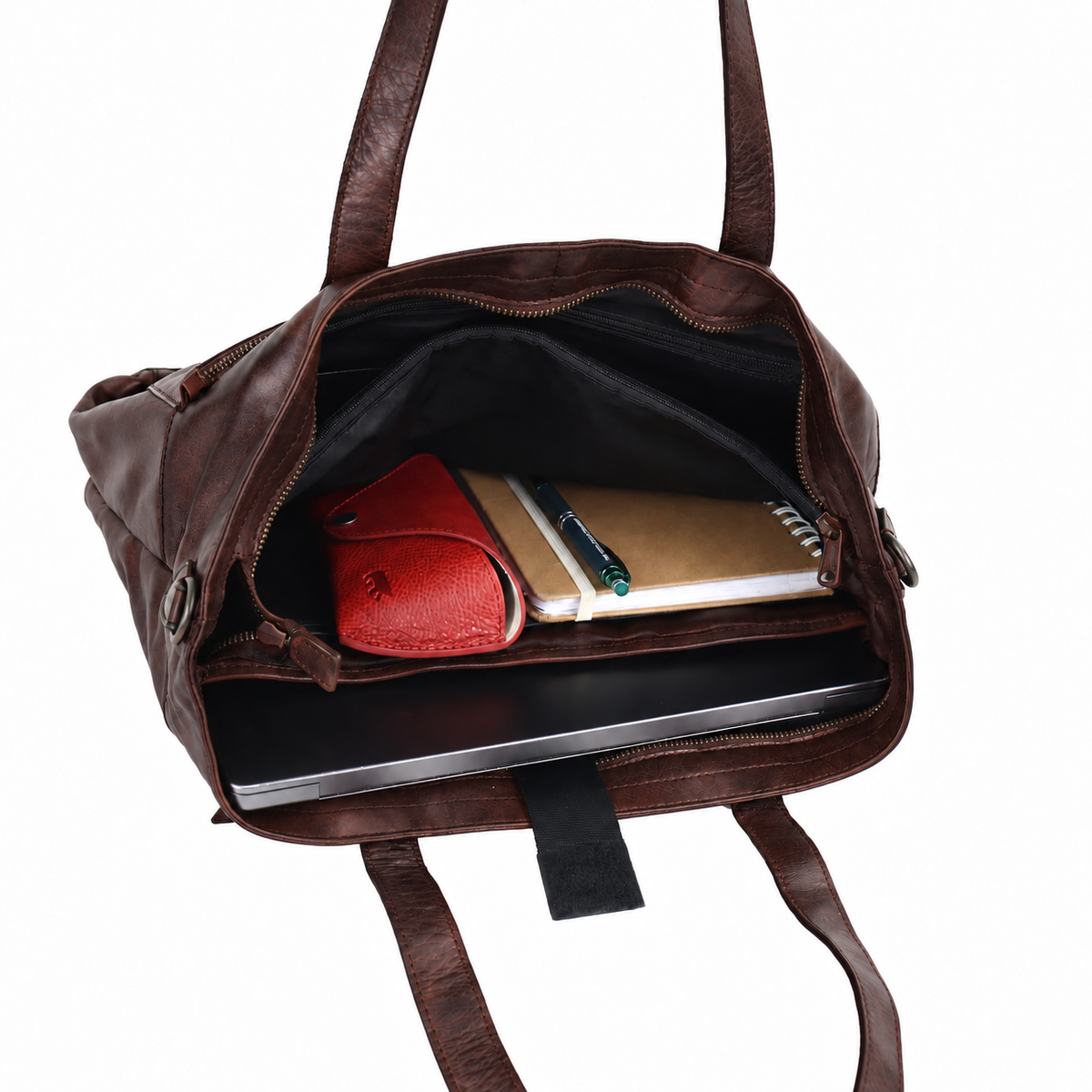 Laptoptas/shopper 14” 'Emila' donkerbruin