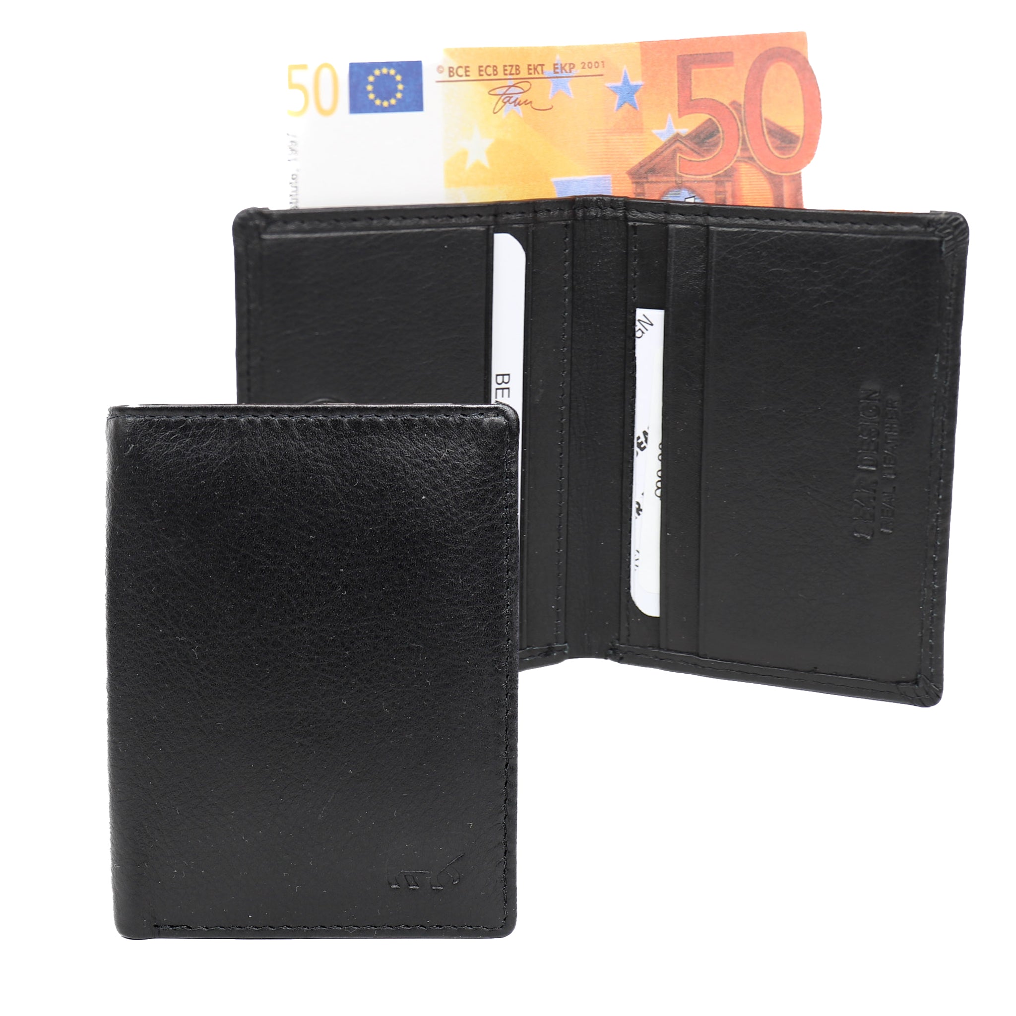 Filter-thin card wallet FR 14417 with bill compartment Black