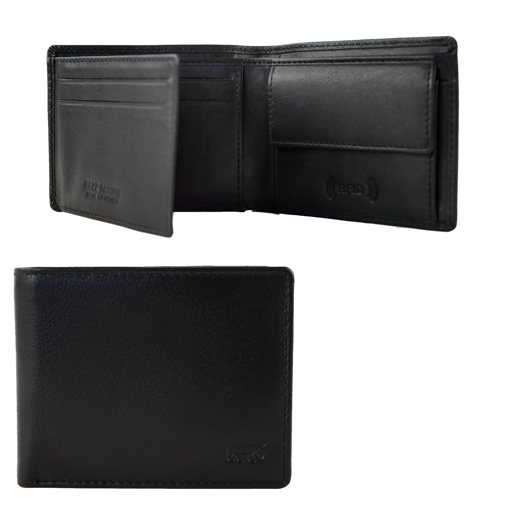 Kleine heren portemonnee/billfold 'Lucas' zwart basic