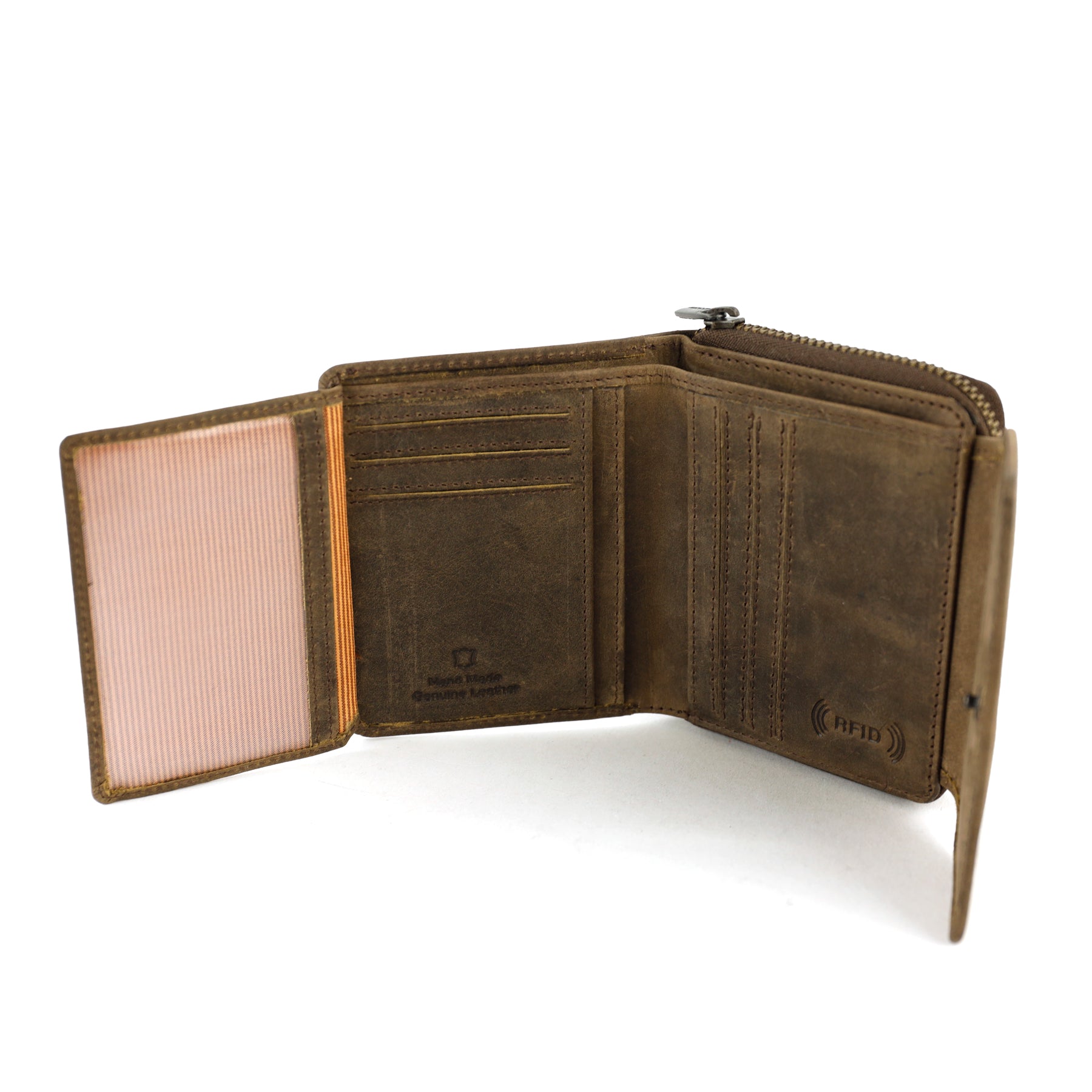 Ritsportemonnee 'Britt' bruin