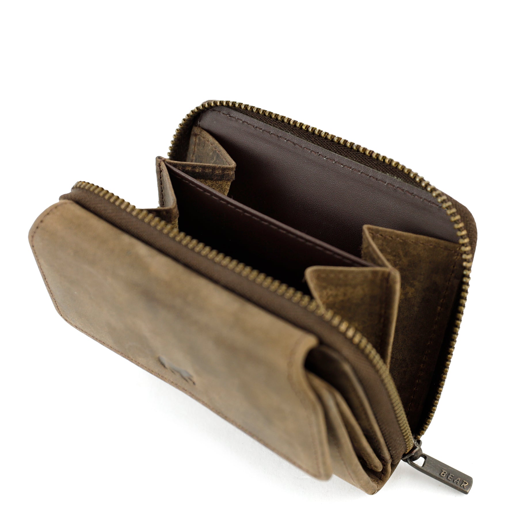 Ritsportemonnee 'Britt' bruin