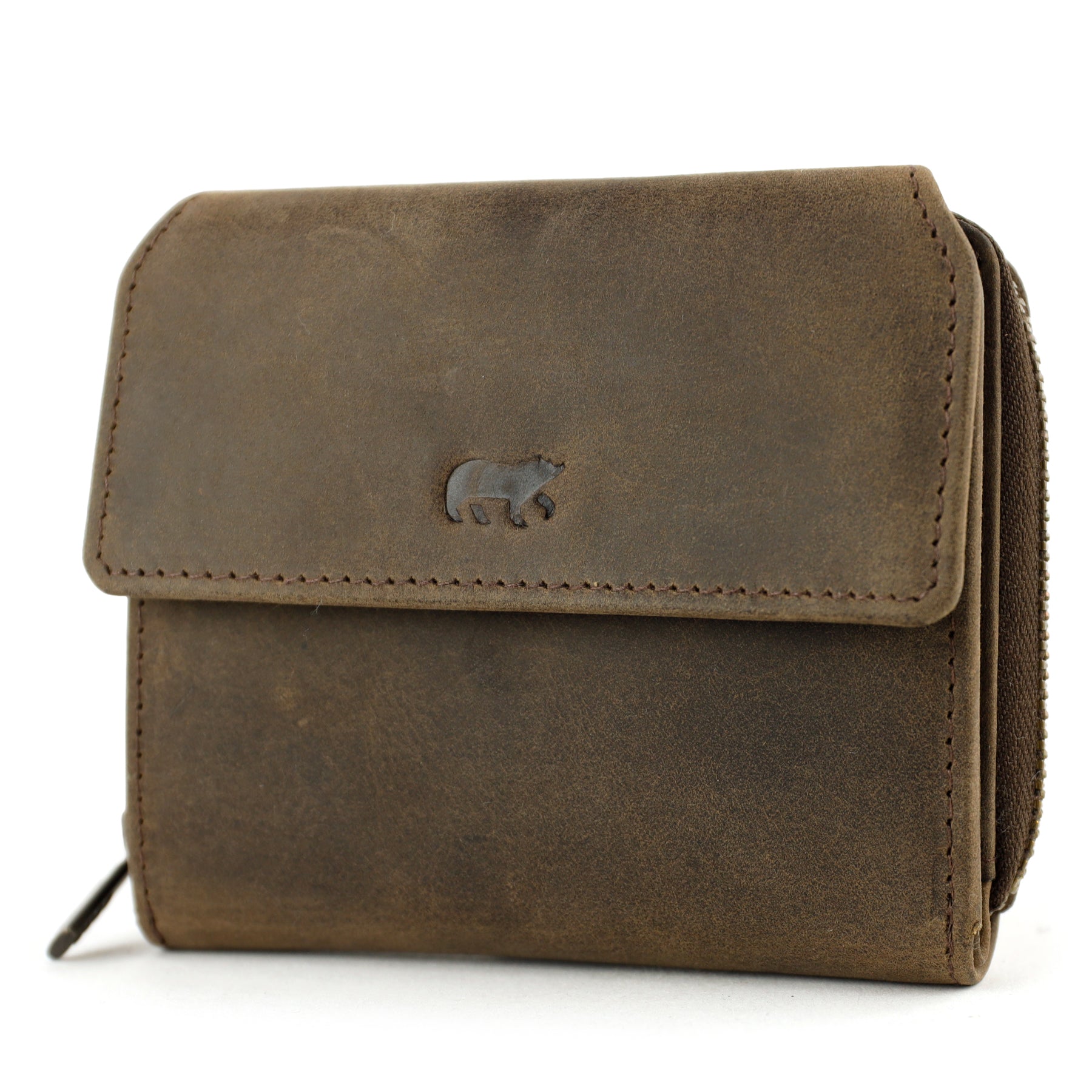 Ritsportemonnee 'Britt' bruin