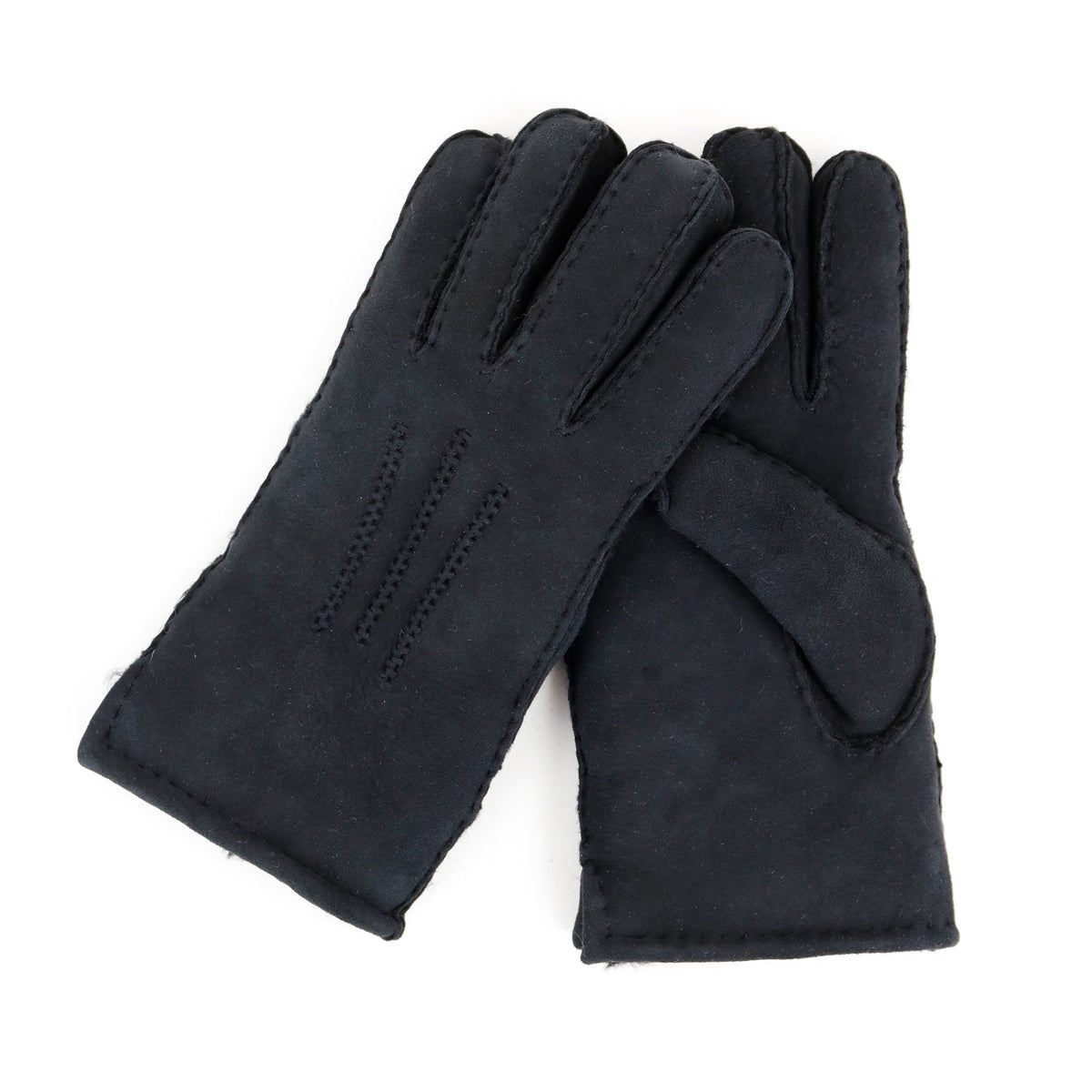 'Victor' men's sheep wool gloves black