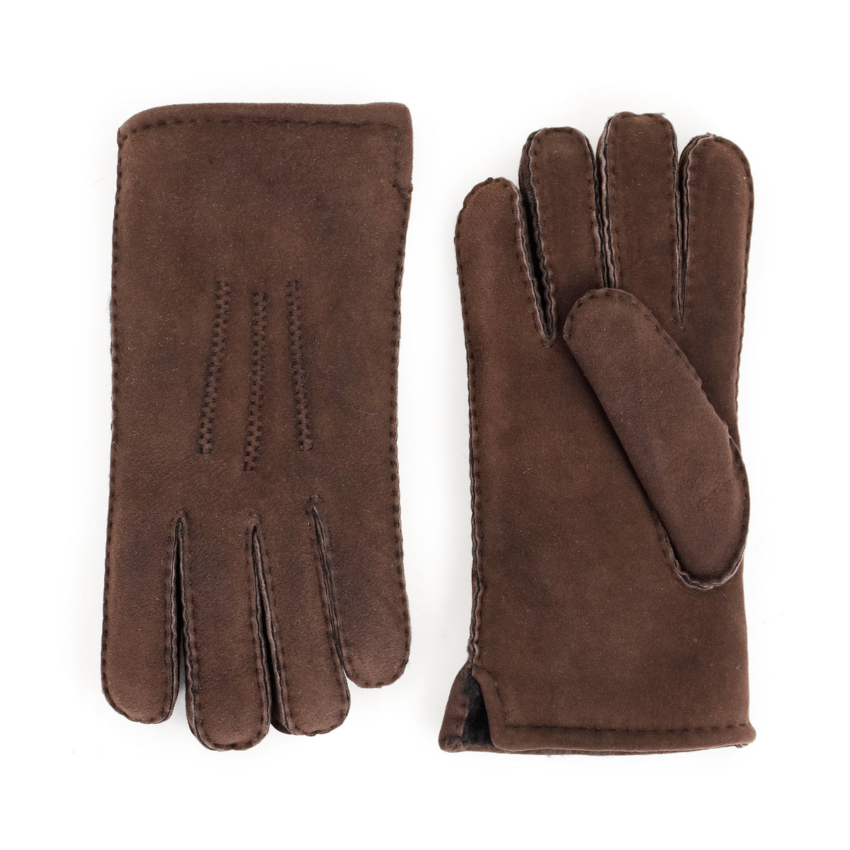 Schapenwollen heren handschoenen 'Victor' bruin