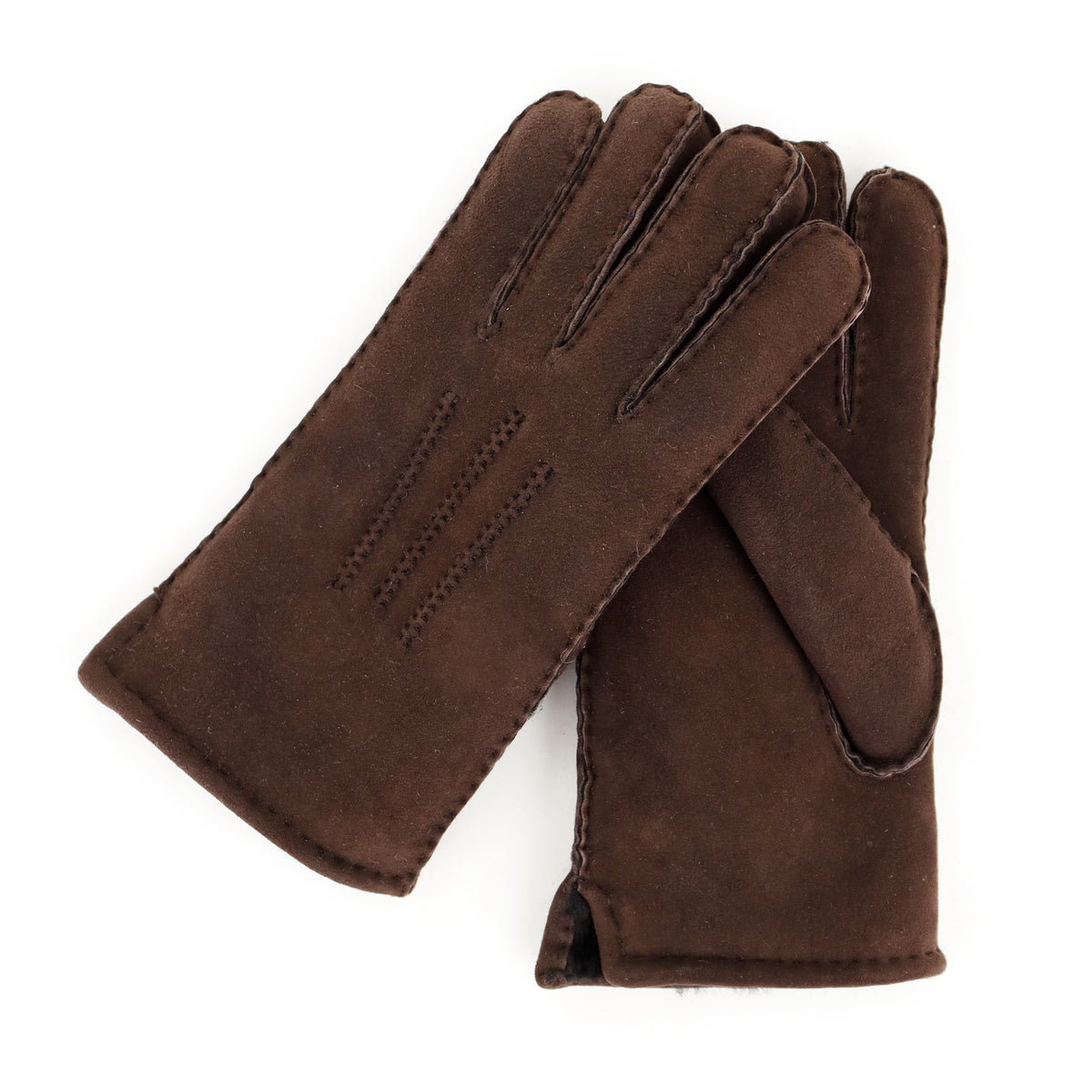 Schapenwollen heren handschoenen 'Victor' bruin