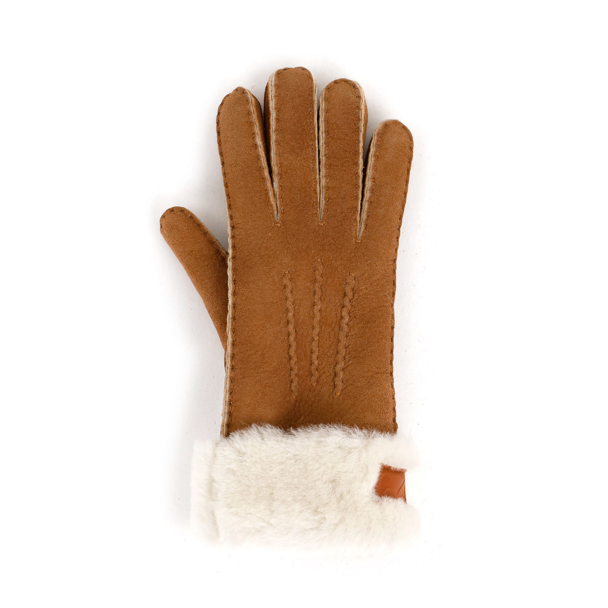 Schapenwollen dames handschoenen 'Elise' dark chestnut