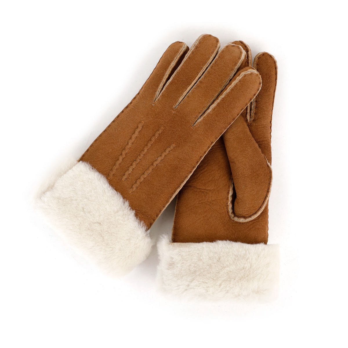 Schapenwollen dames handschoenen 'Elise' dark chestnut