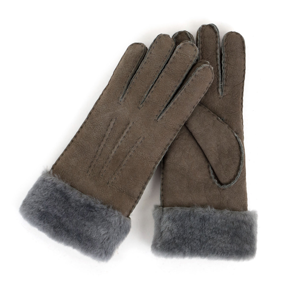 Schapenwollen dames handschoenen 'Elise' grijs