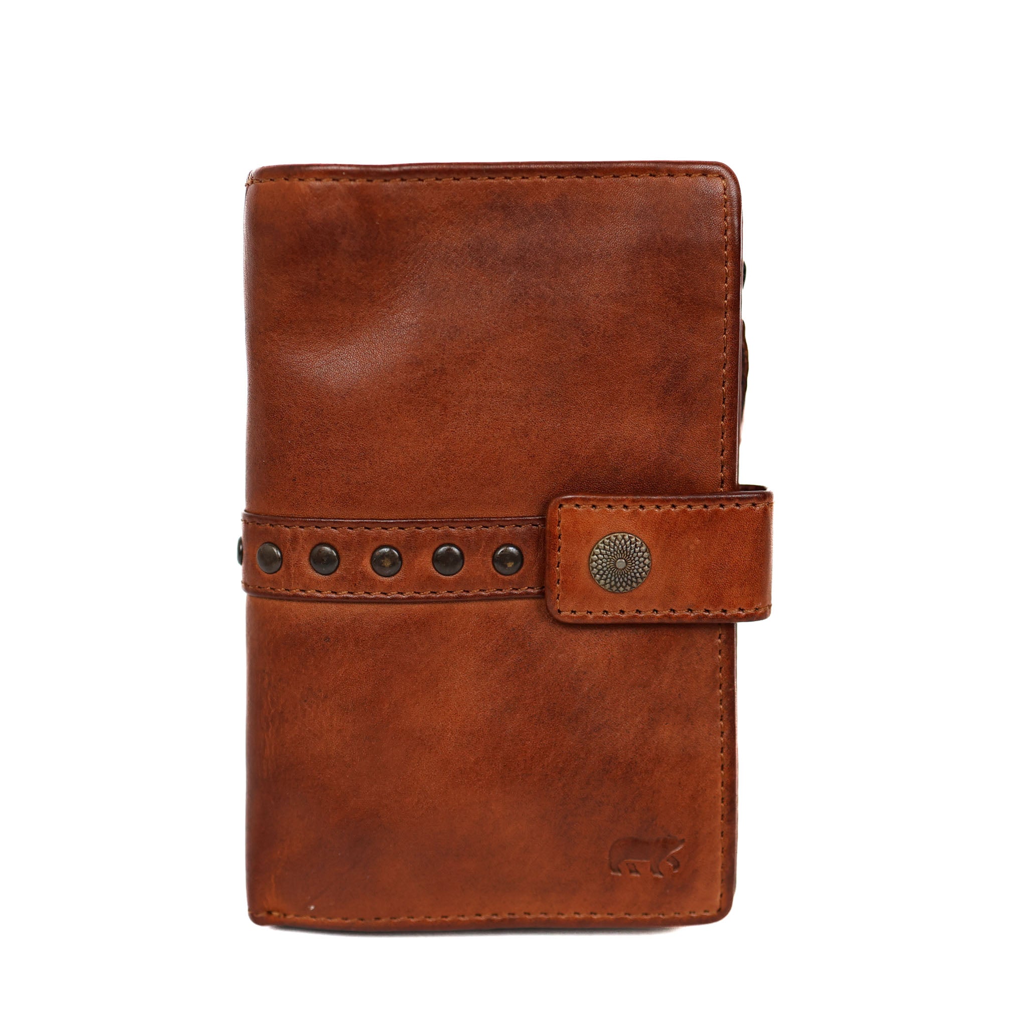 Wallet 'Sanne' cognac studs - CL 15087