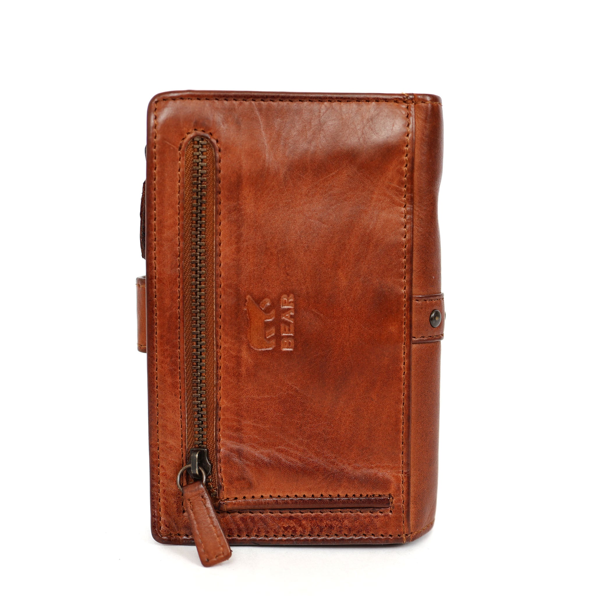Wallet 'Sanne' cognac studs - CL 15087