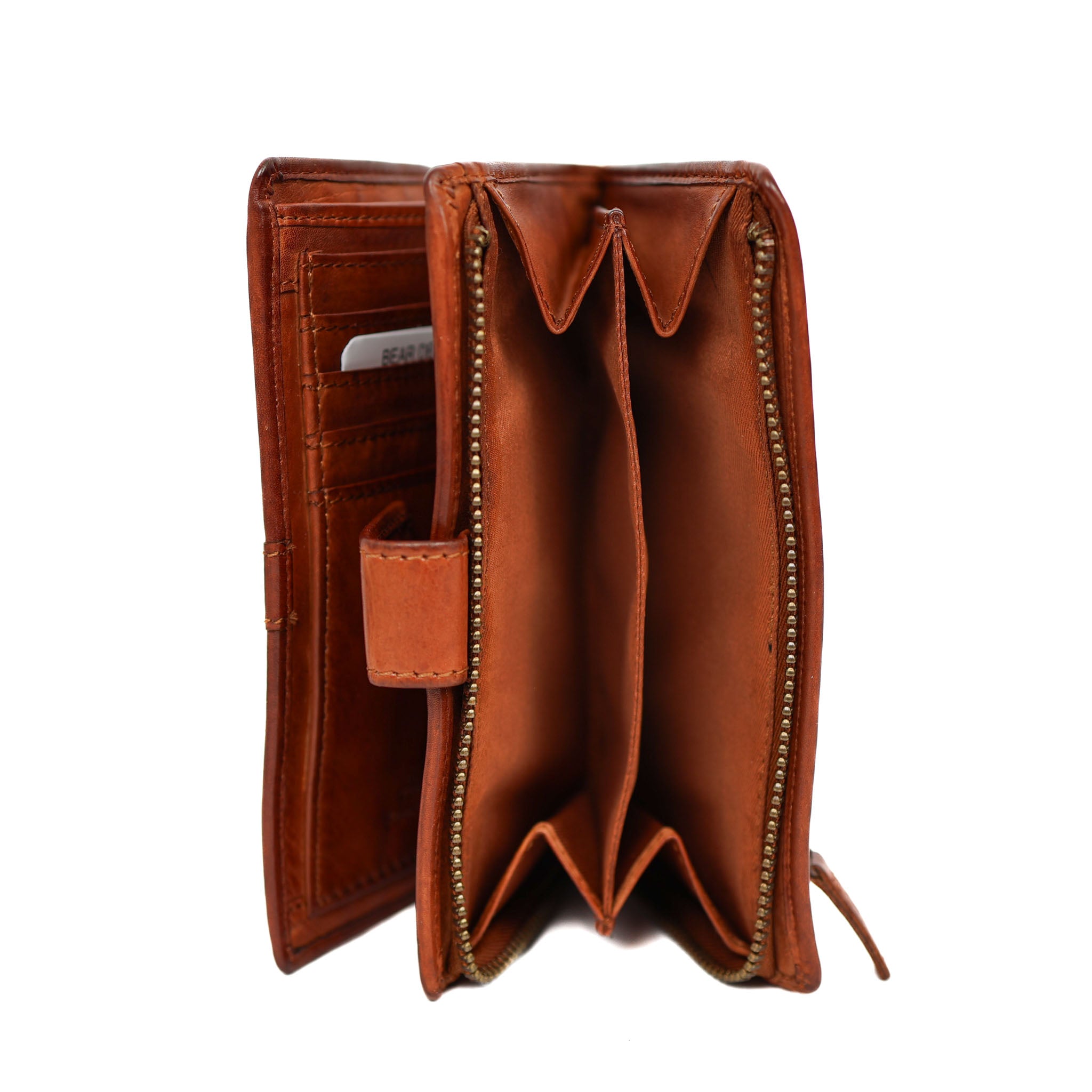 Wallet 'Sanne' cognac studs - CL 15087