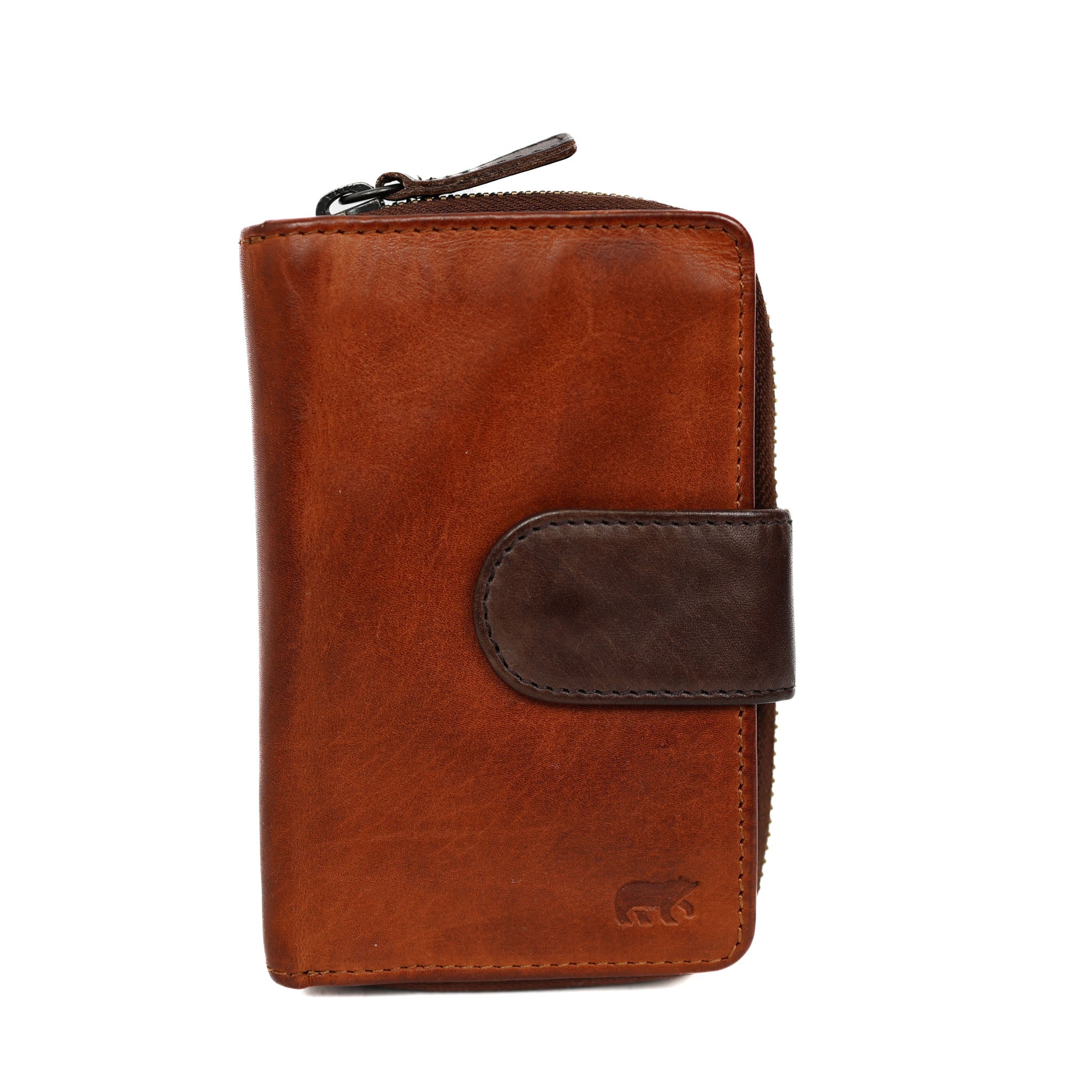 Zipper wallet 'Loet' cognac - CL 13550