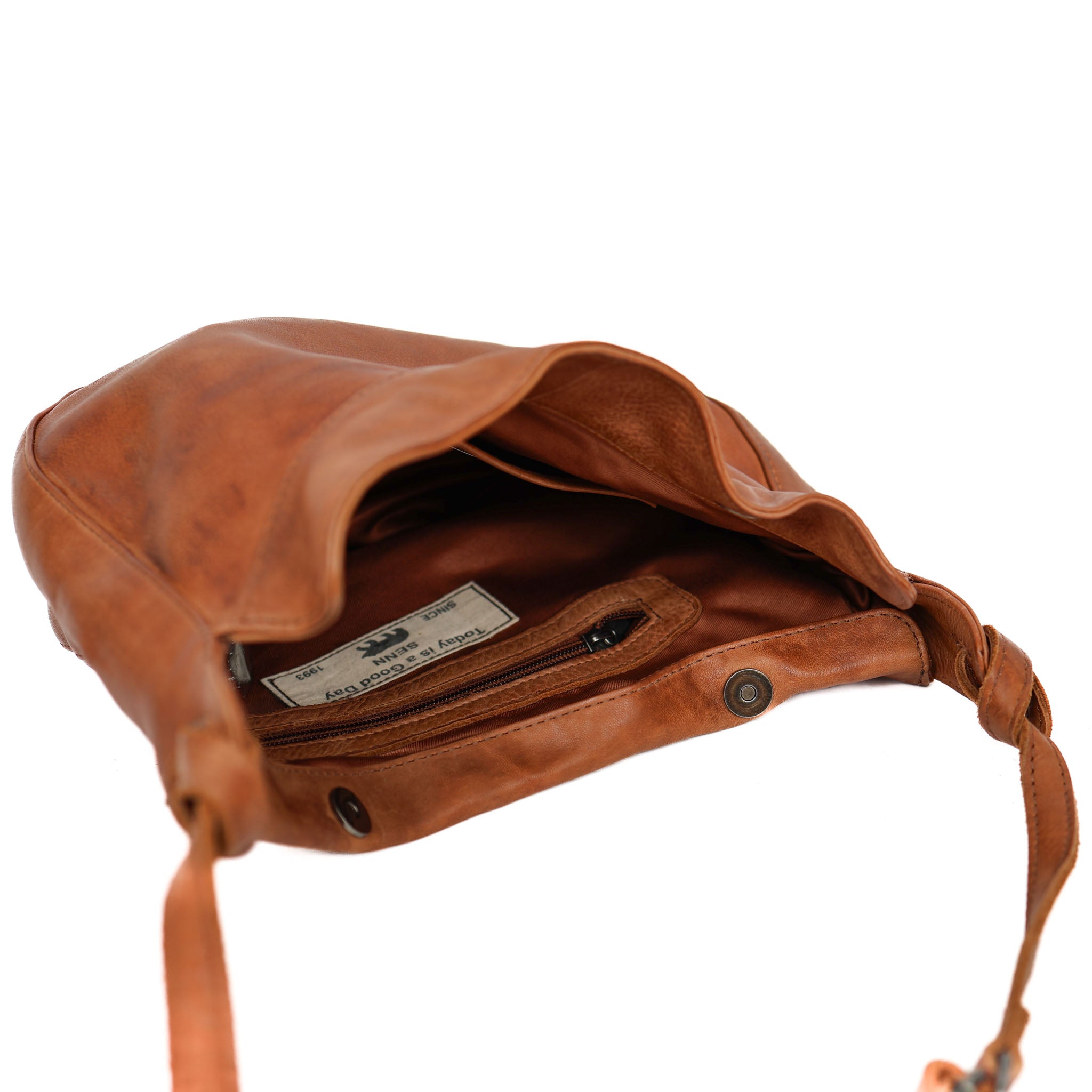 Medium size pouch bag 'Senn' cognac