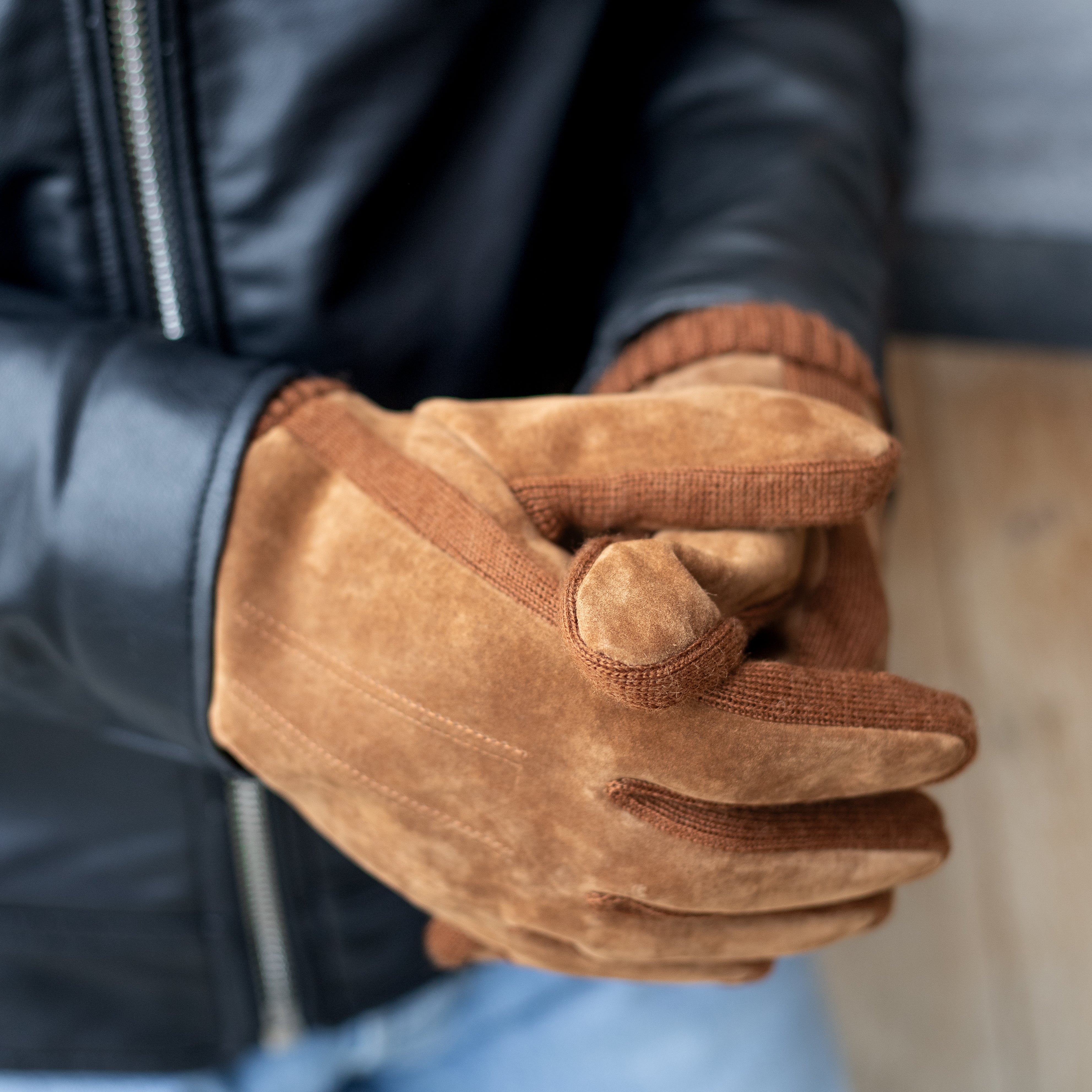 Men's gloves 'Stan' cognac