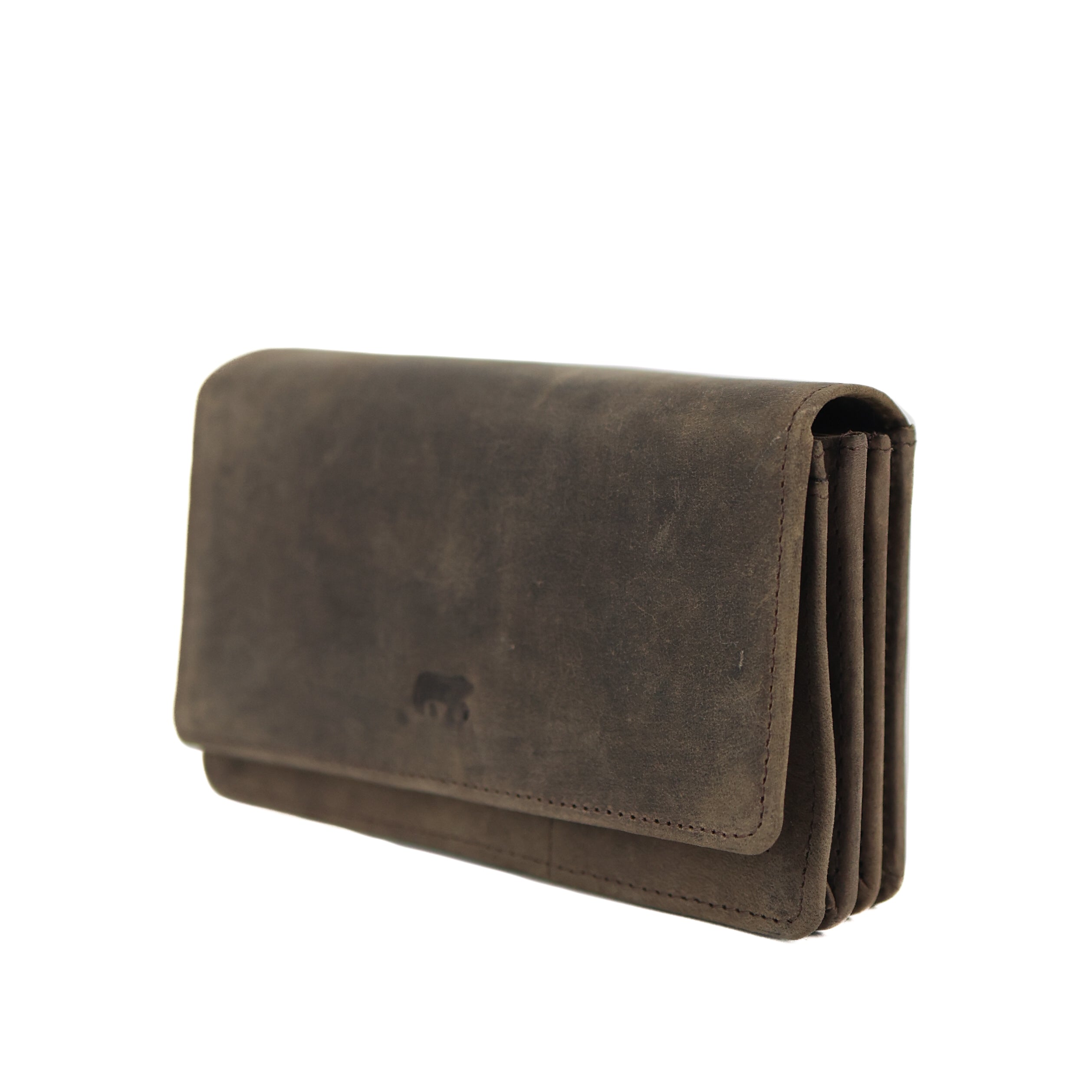 'Emma' brown flap wallet