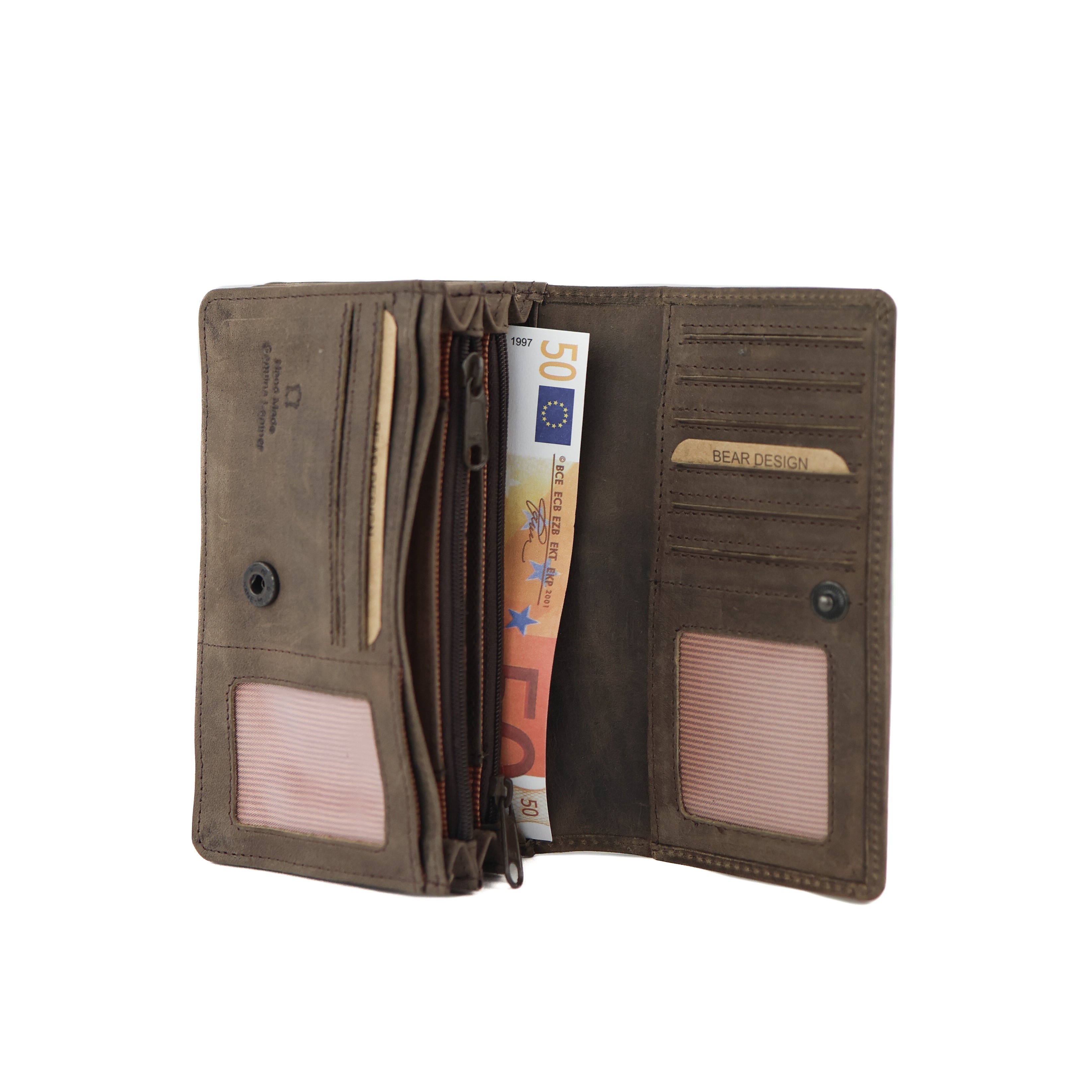 'Emma' brown flap wallet