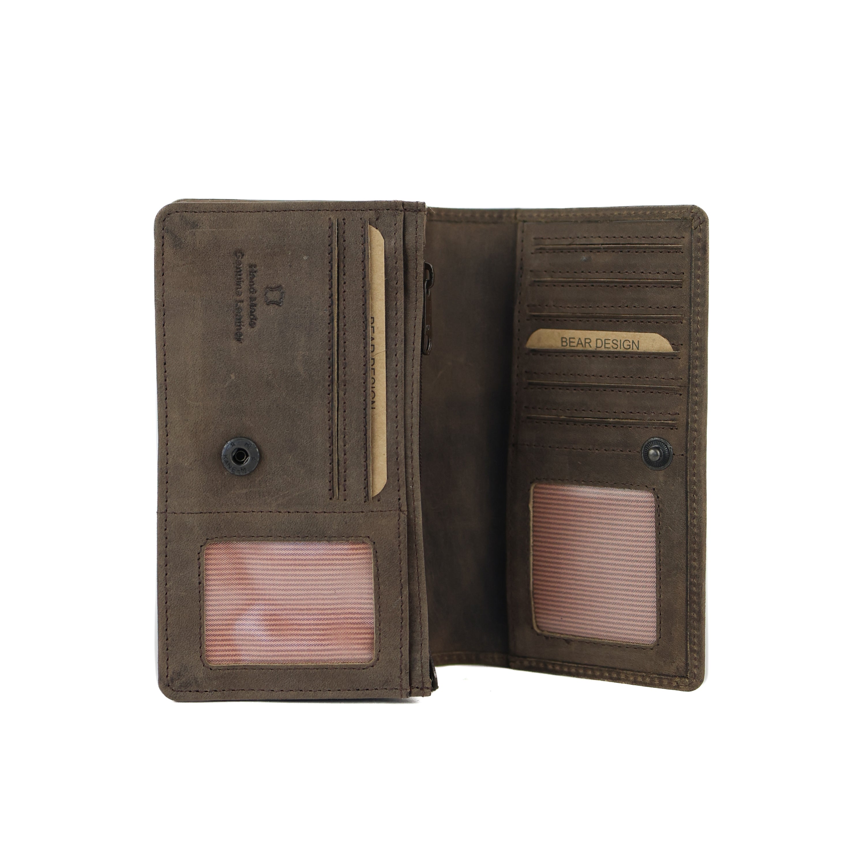 'Emma' brown flap wallet