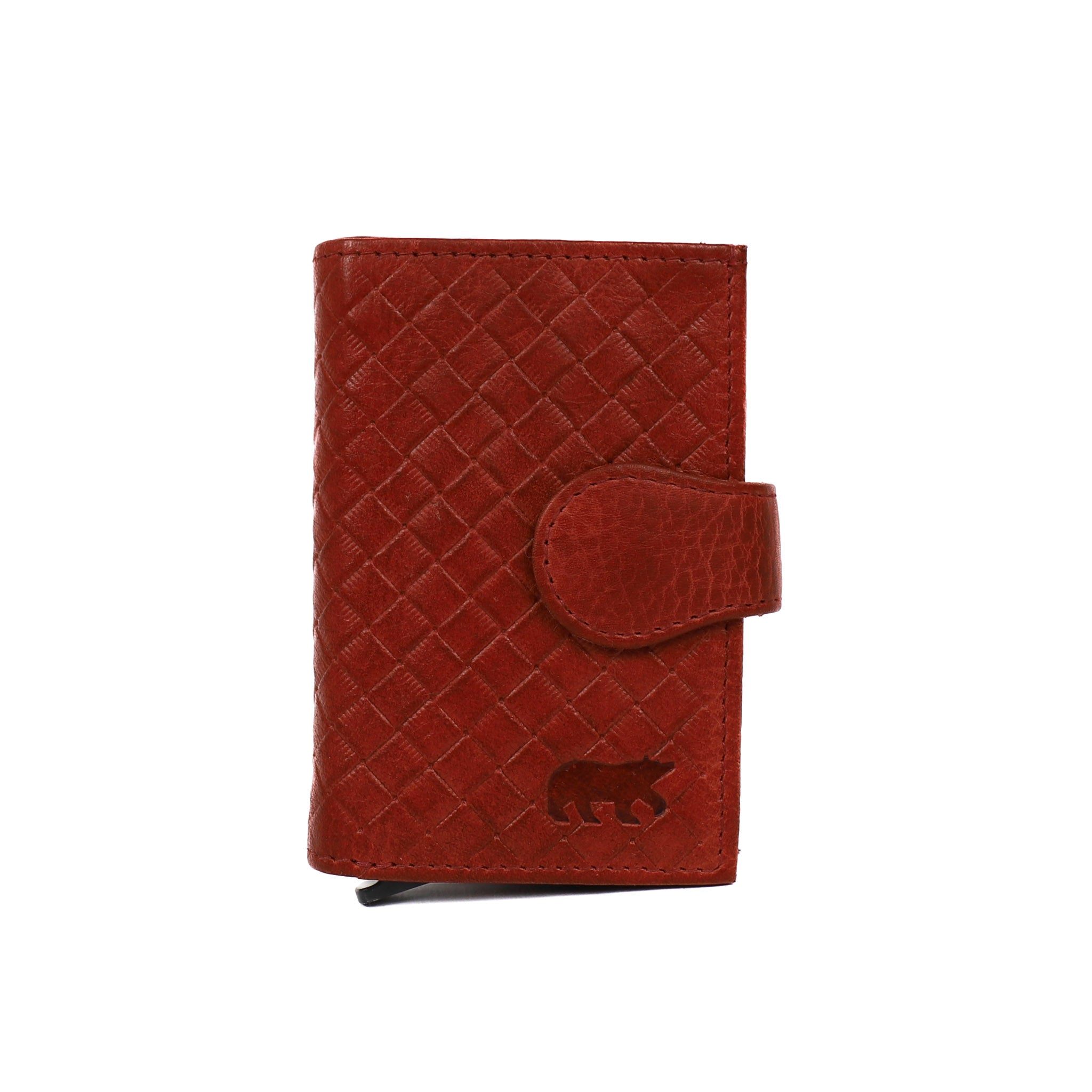 Woven card holder 'Elsie' red