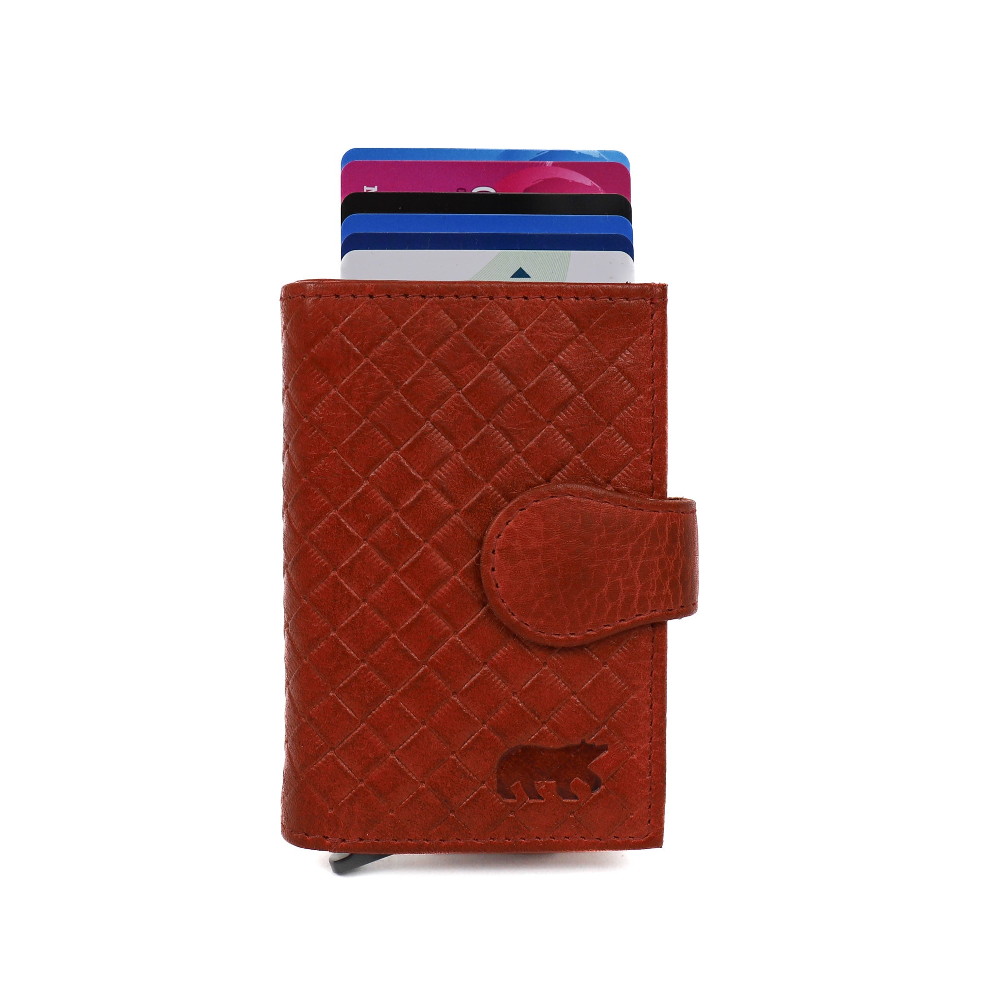 Woven card holder 'Elsie' red