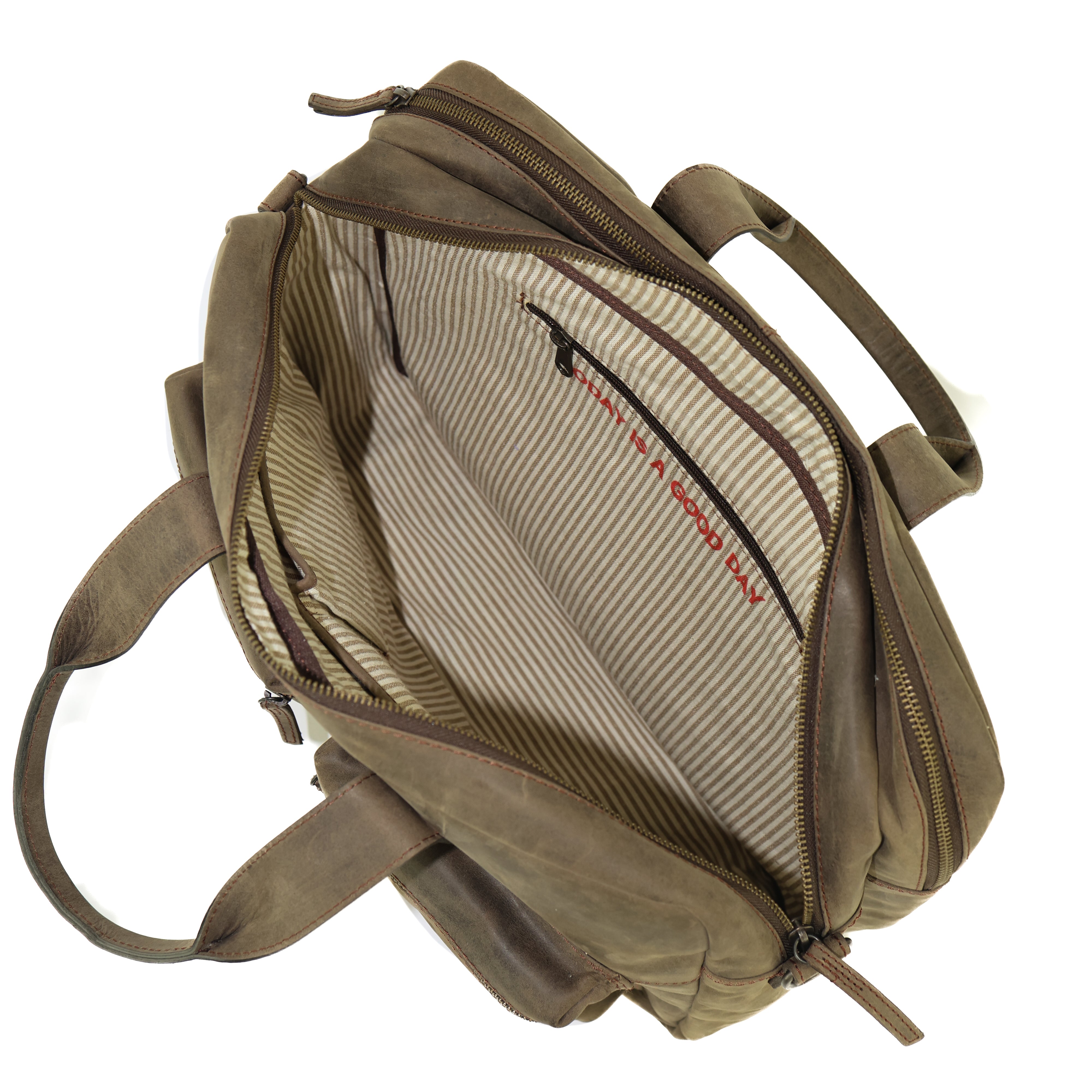 Weekender/laptop bag 15.6" 'Lou' brown